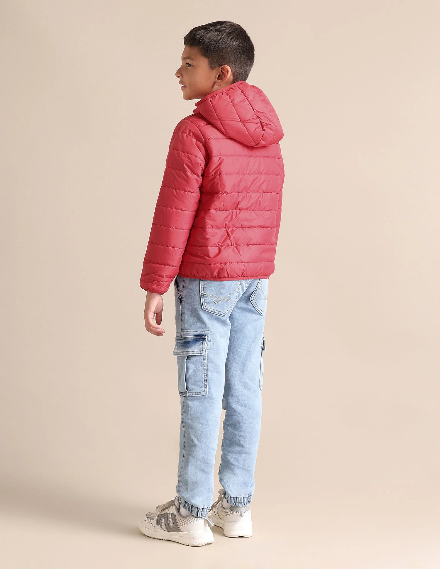 Boys Solid Hooded Jacket - Image 4