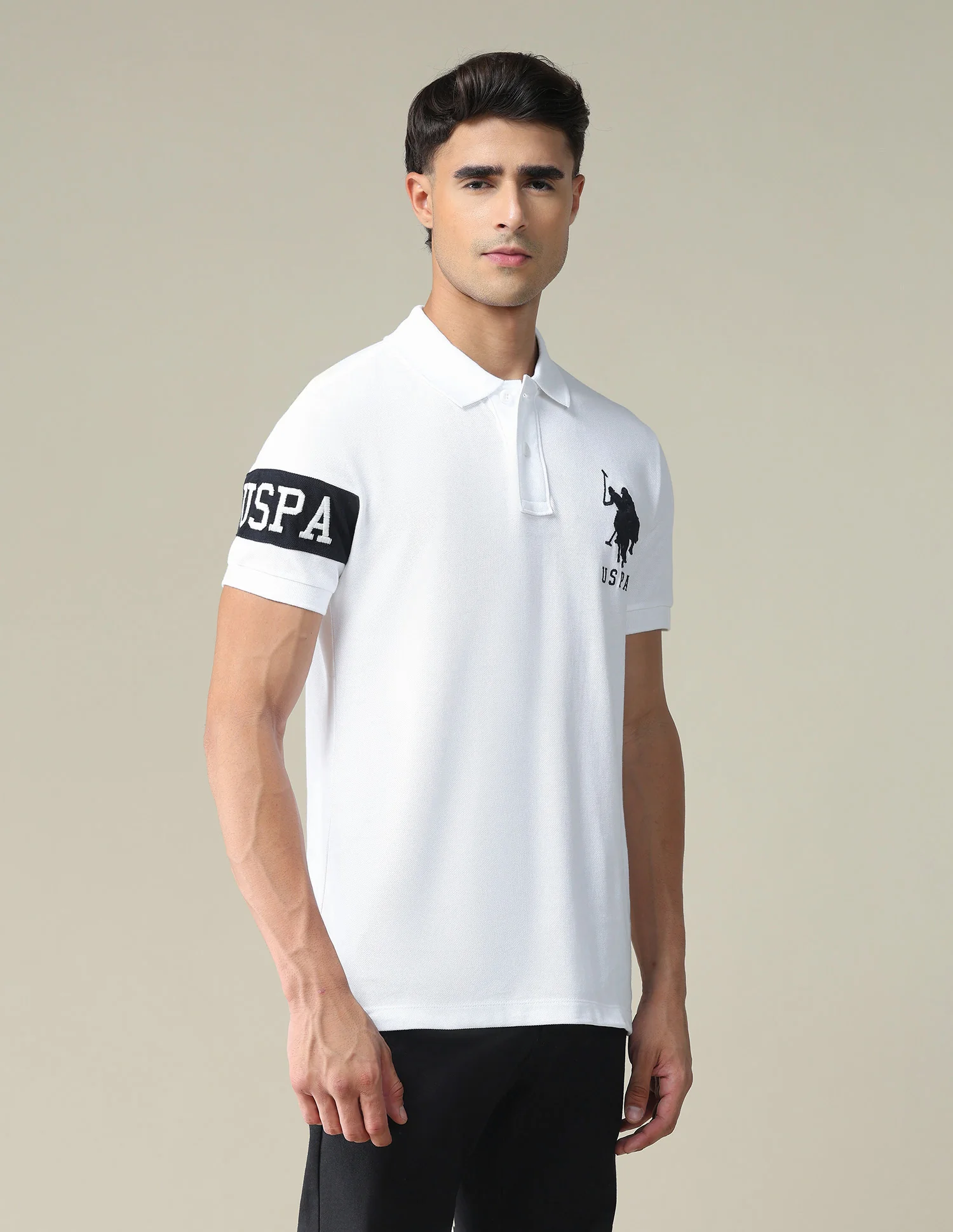 Brand Embroidered Pique Polo Shirt - Image 4