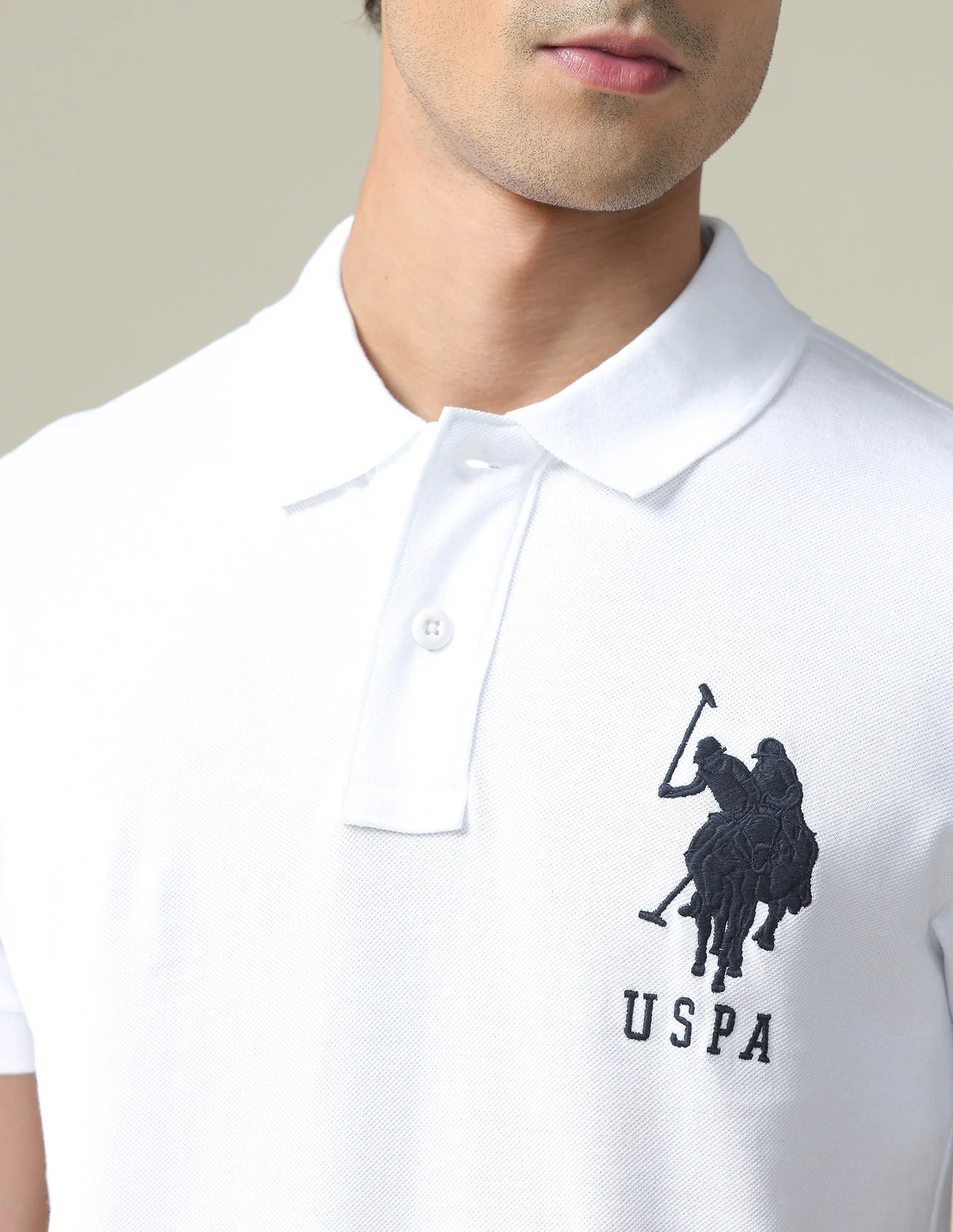 Brand Embroidered Pique Polo Shirt - Image 7