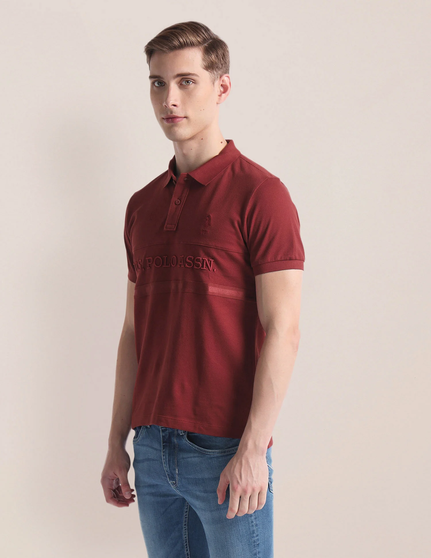 Brand Embroidered Slim Polo Shirt - Image 4
