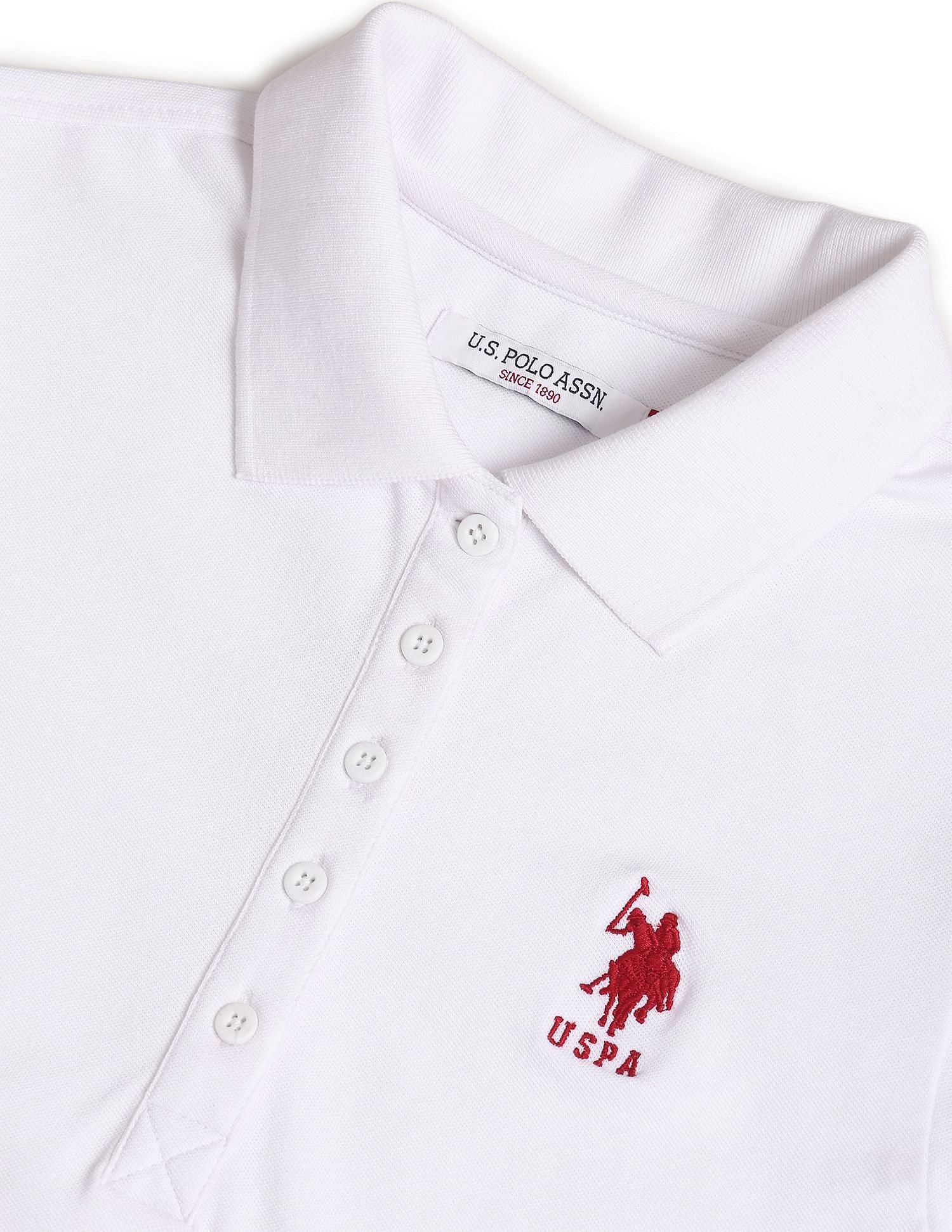 Brand Logo Solid Pique Polo Shirt - Image 2