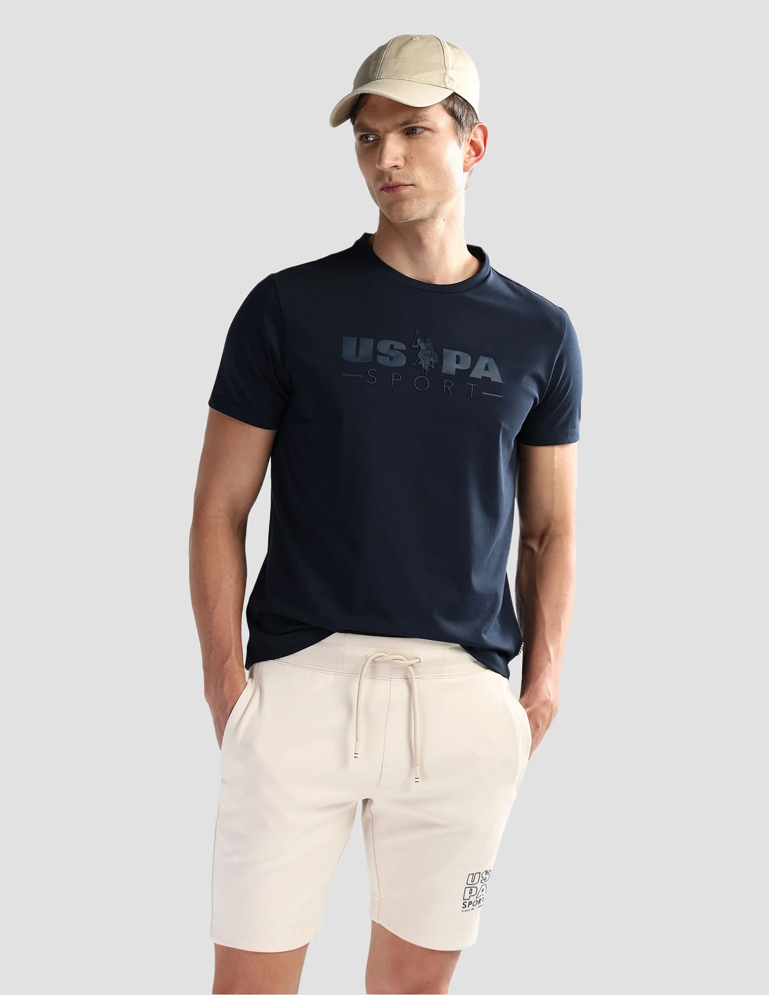 Brand Print Cotton Blend T-Shirt