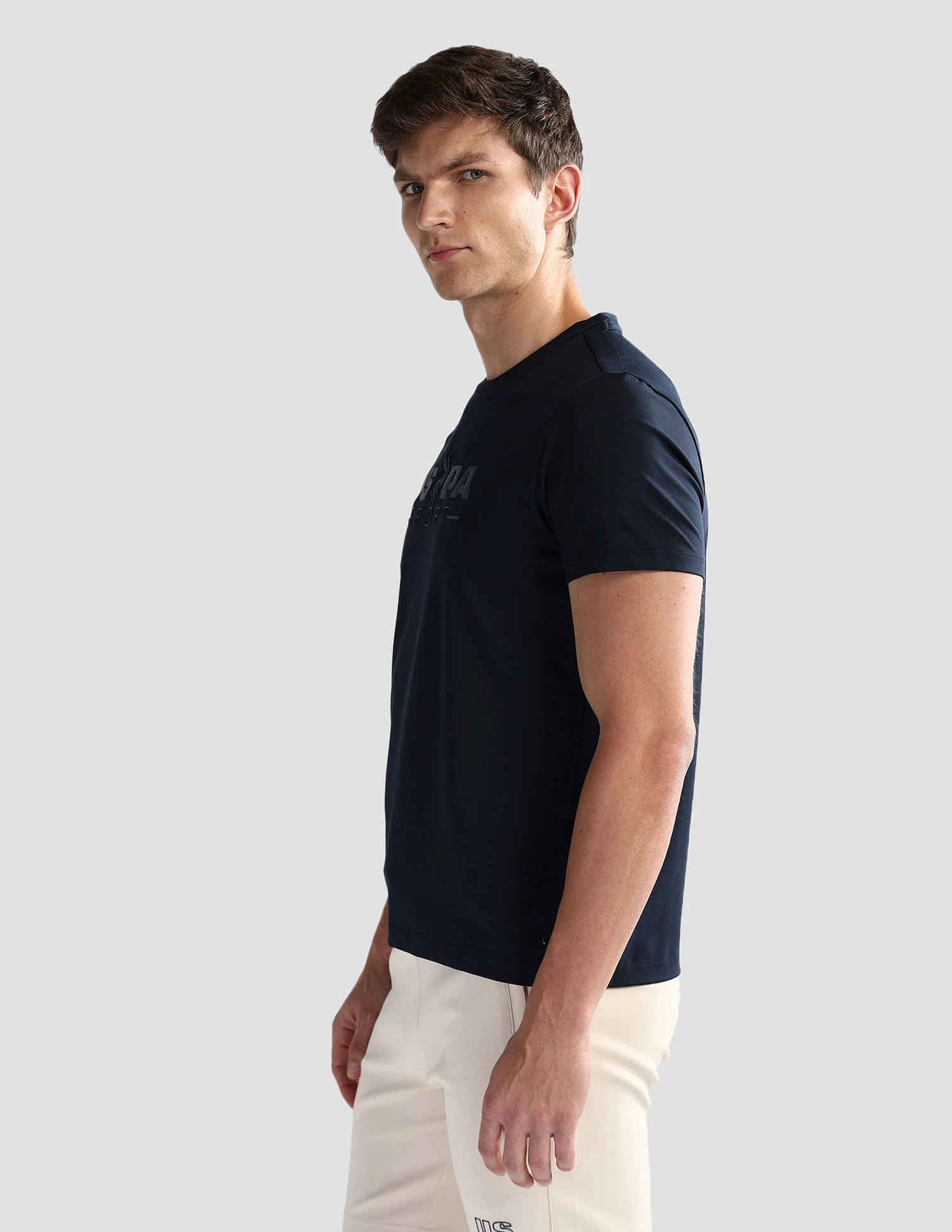 Brand Print Cotton Blend T-Shirt - Image 4