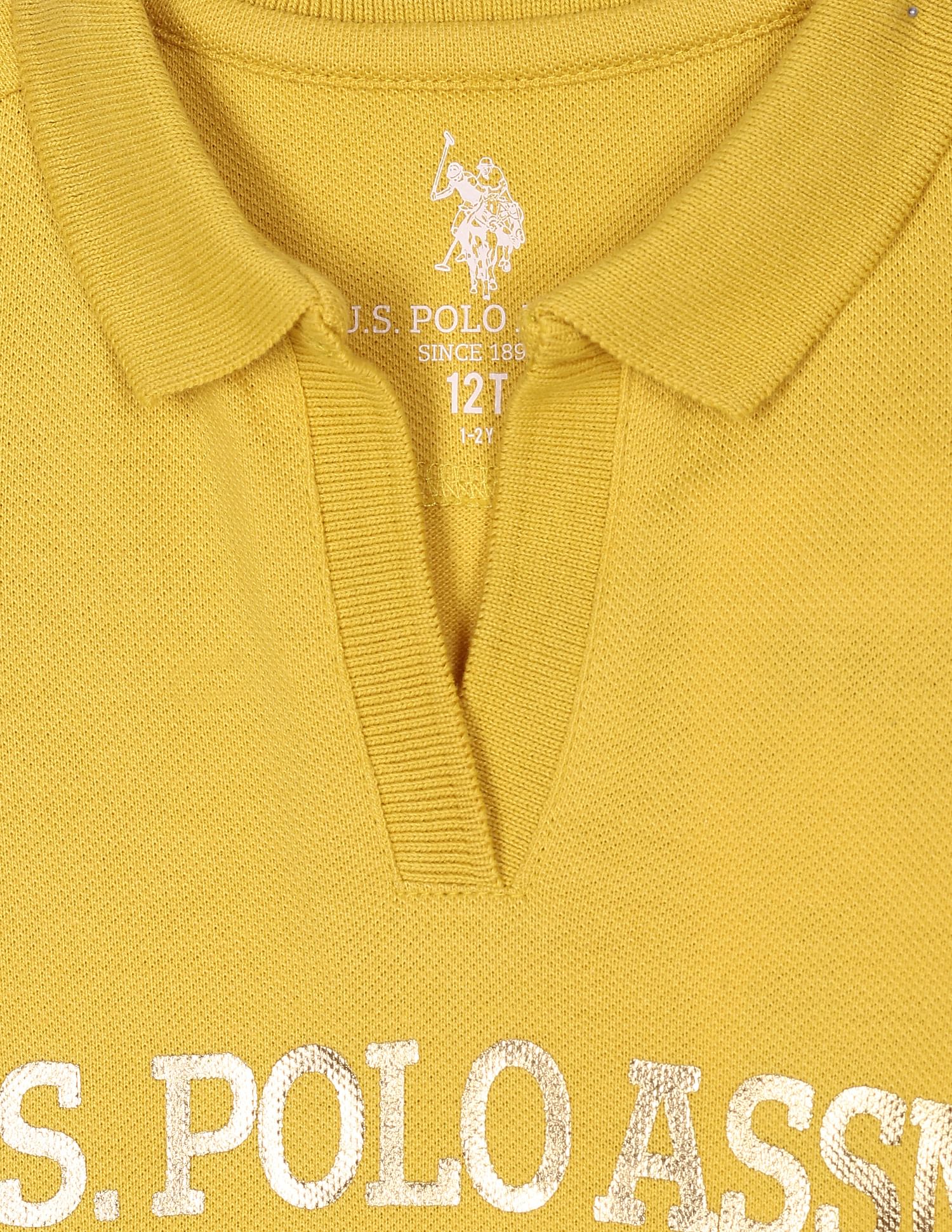 Brand Print Cotton Coordinate Polo Shirt - Image 3