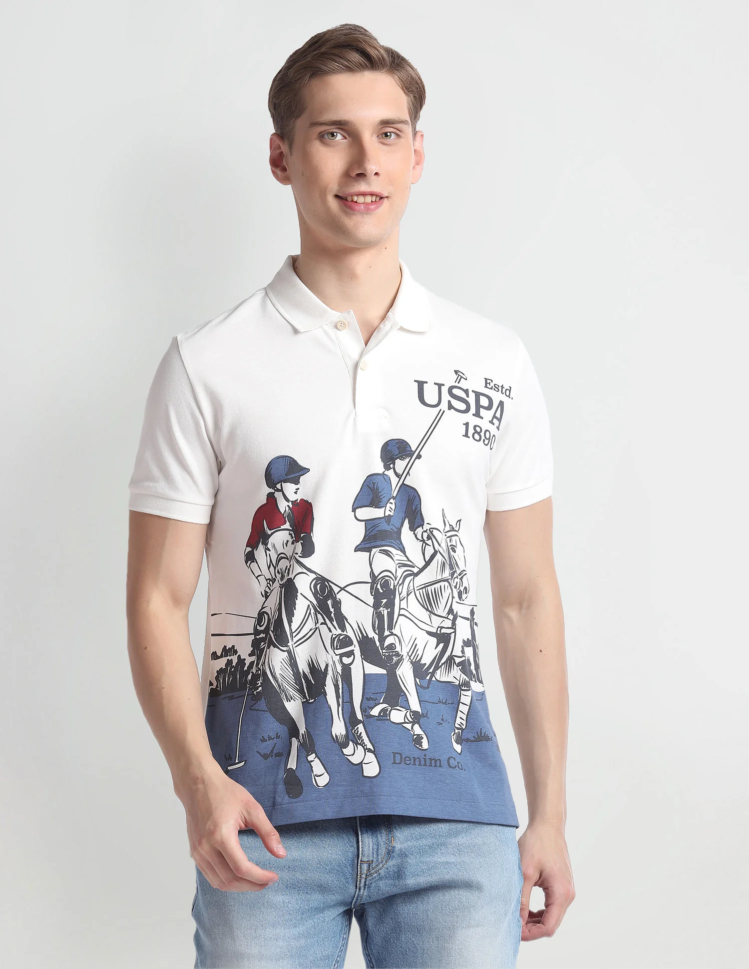 Brand Print Pique Polo Shirt - Image 6