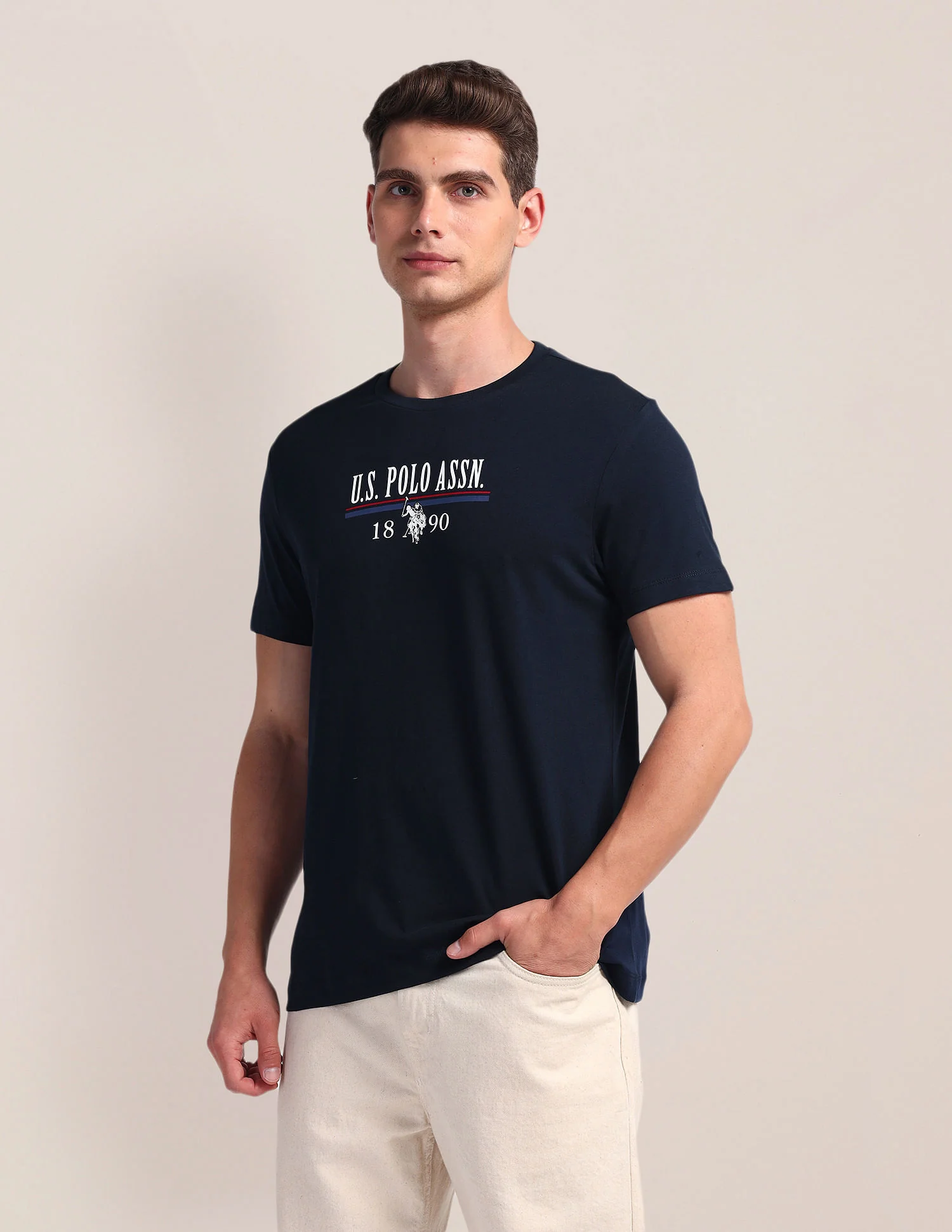 Brand Print Slim Fit T-Shirt - Image 4
