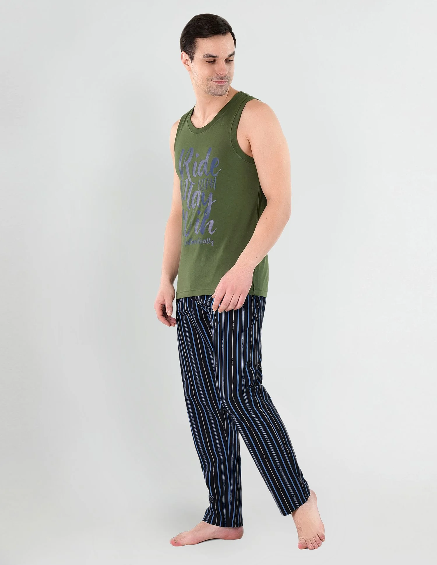 Brand Stripe Cotton IYAD Lounge Pants - Pack Of 1 - Image 3