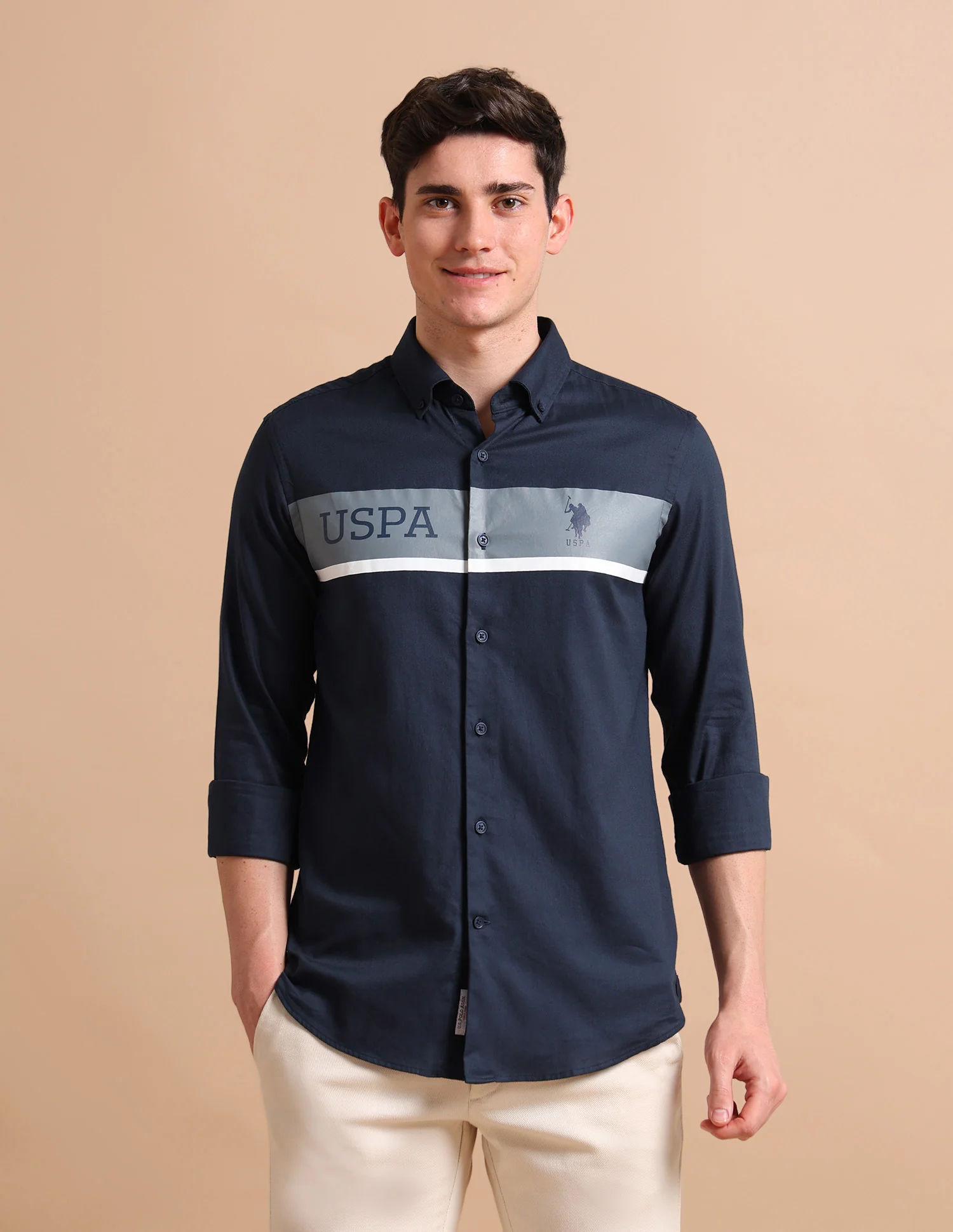 Brand Stripe Dobby Shirt - Image 6