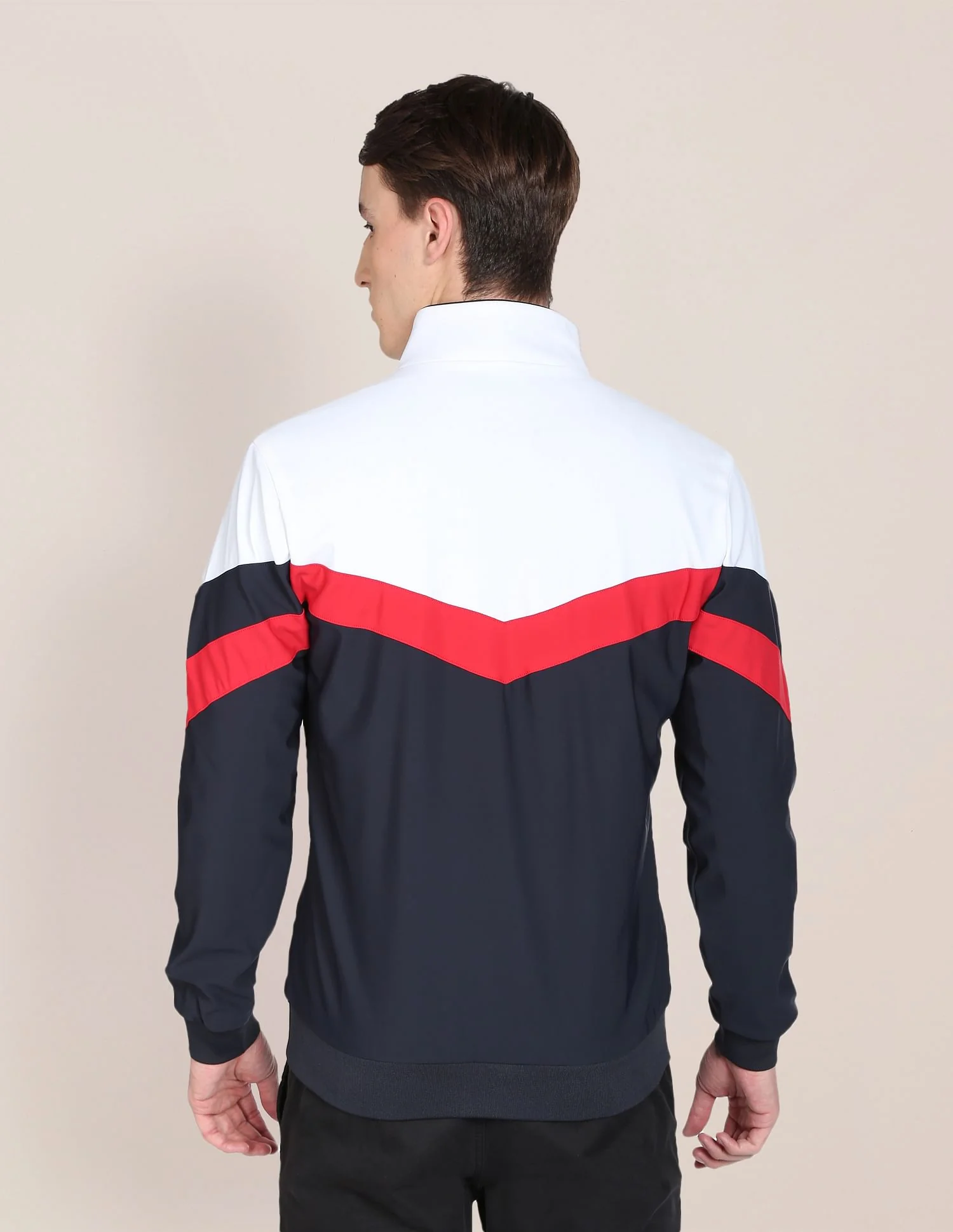 Brand Stripe High Neck Casual Jacket - Image 4