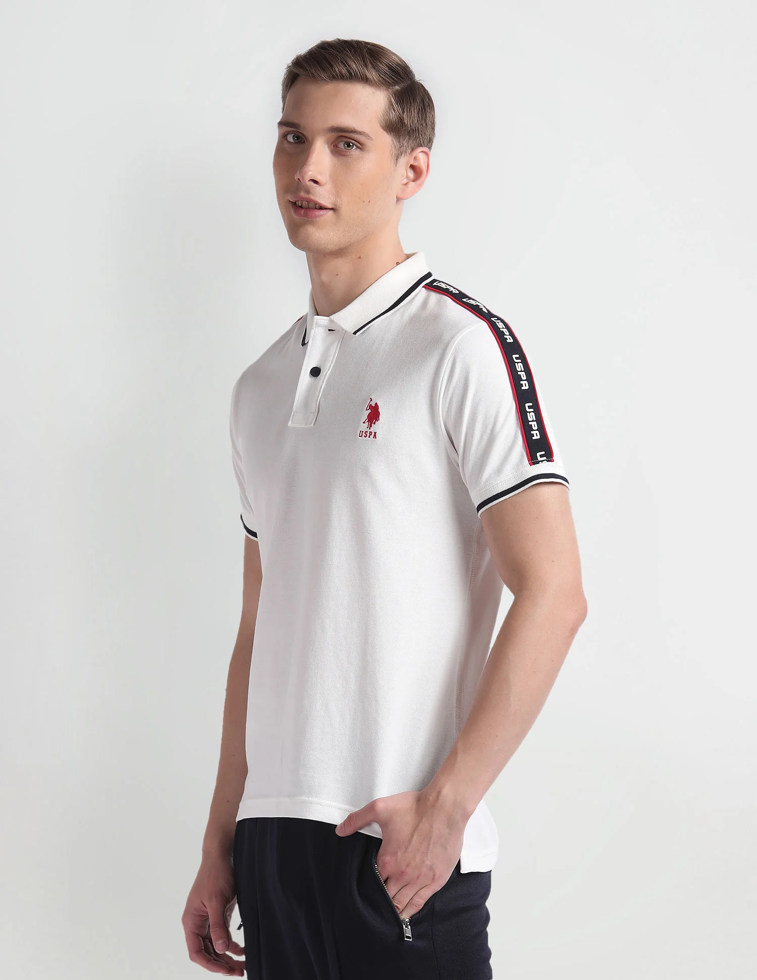 Brand Tape Cotton Polo Shirt