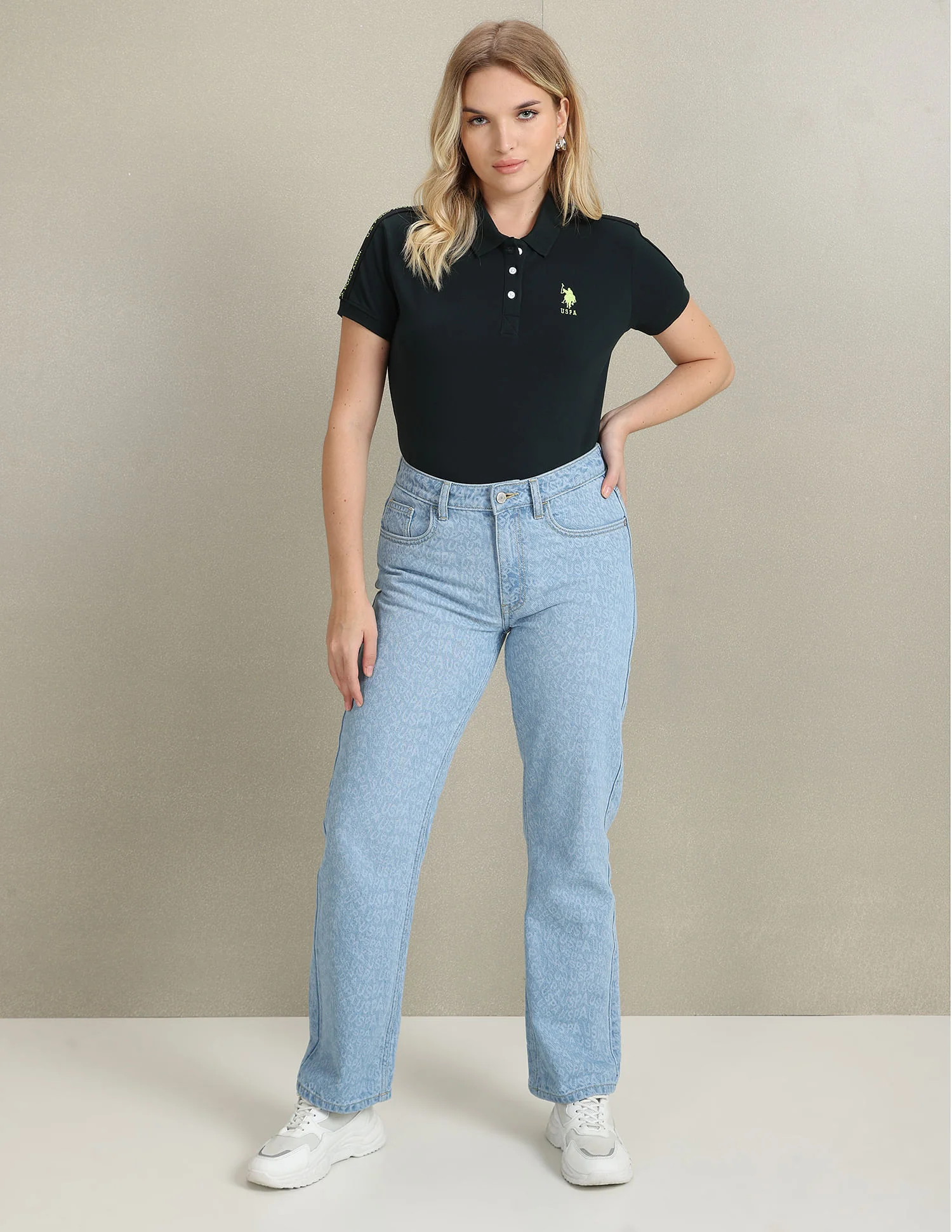 Brand Tape Pique Polo Shirt - Image 3