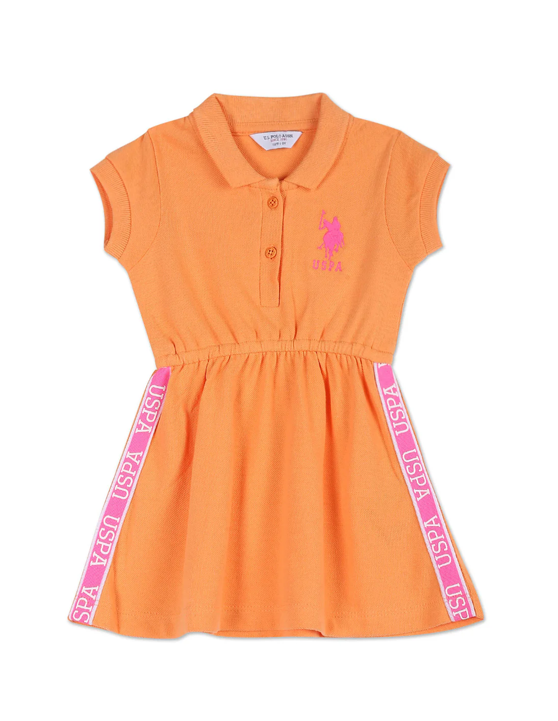 Brand Tape Solid Fit And Flare Dress
