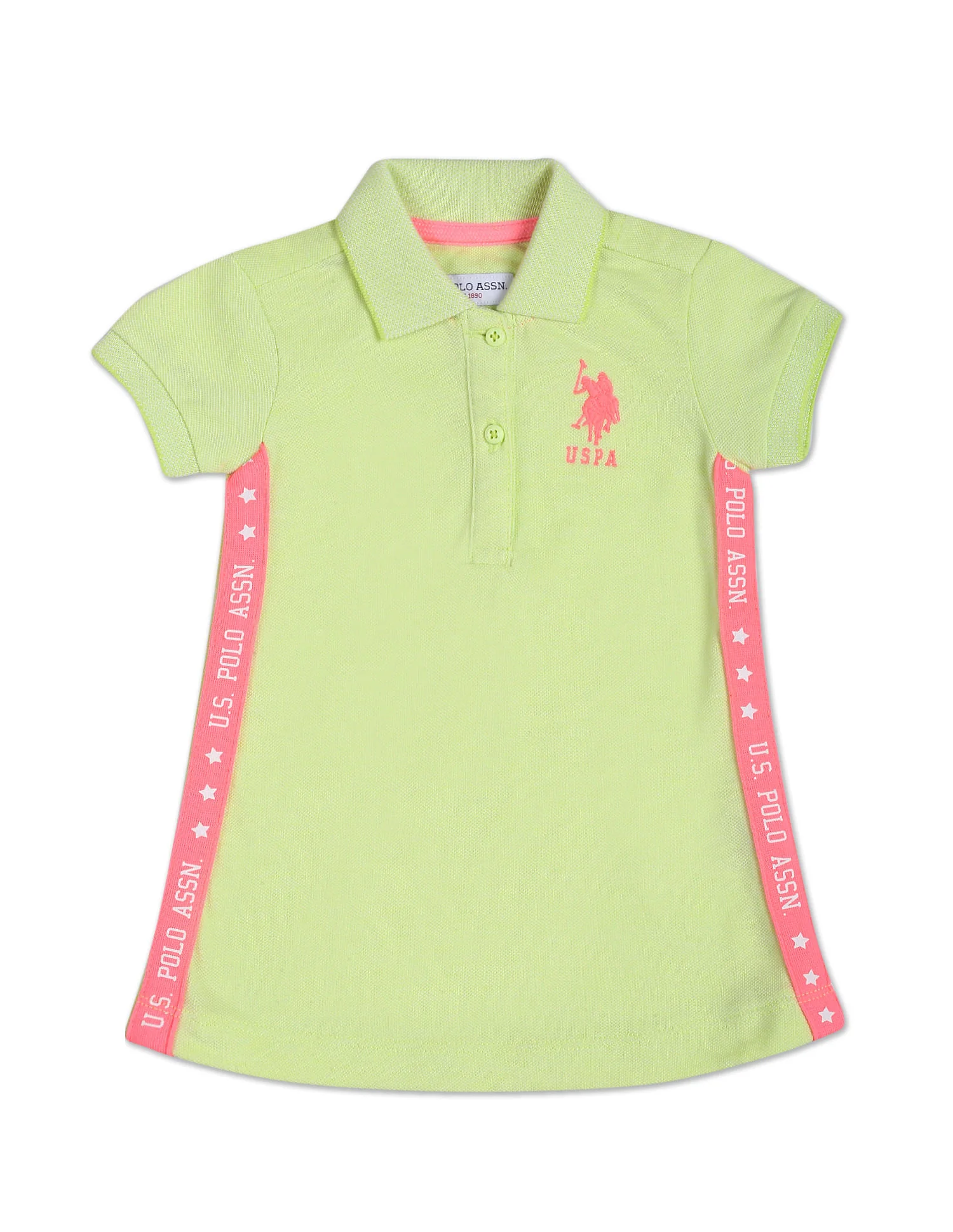 Brand Tape Solid Polo Dress