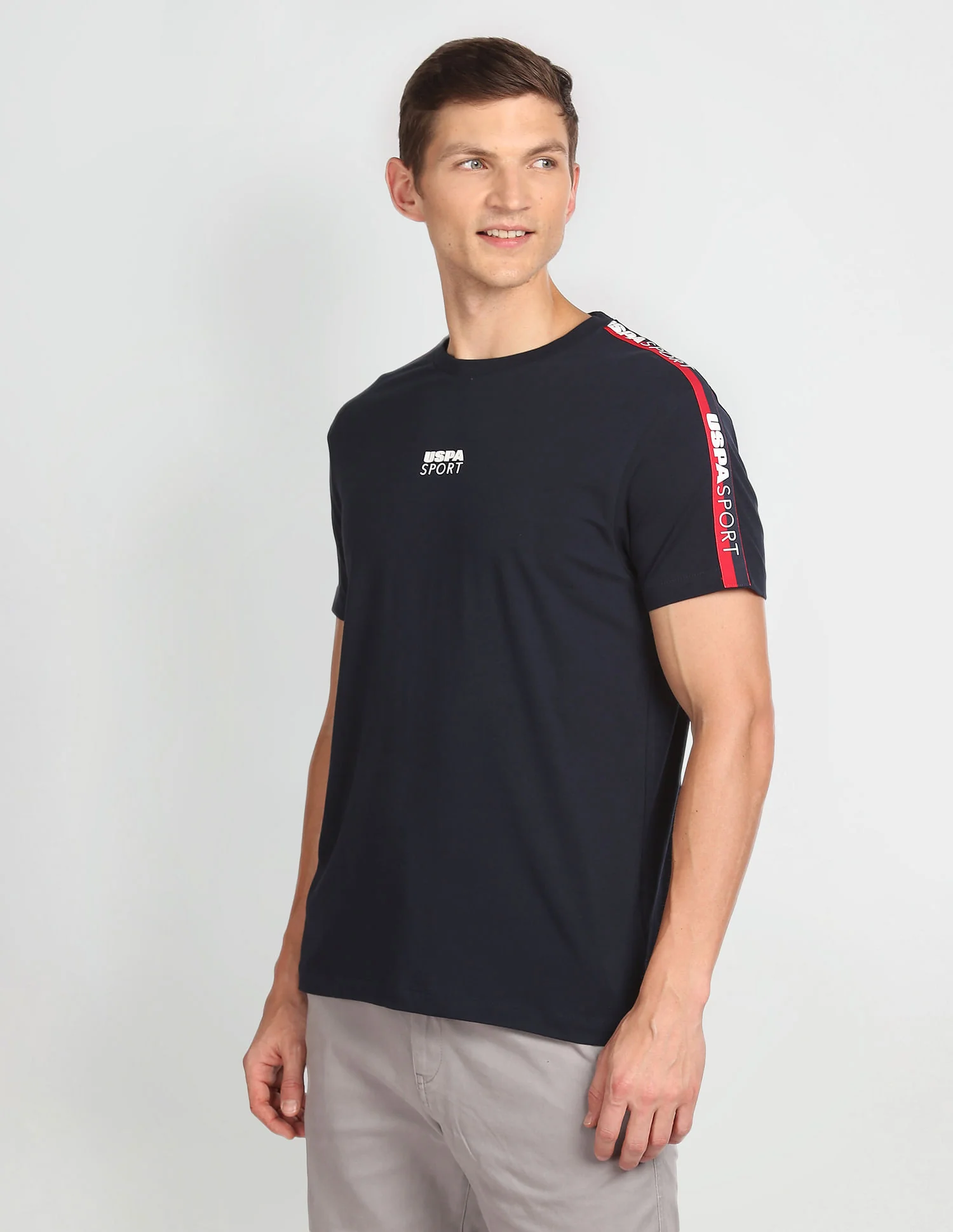 Brand Taped Solid T-Shirt
