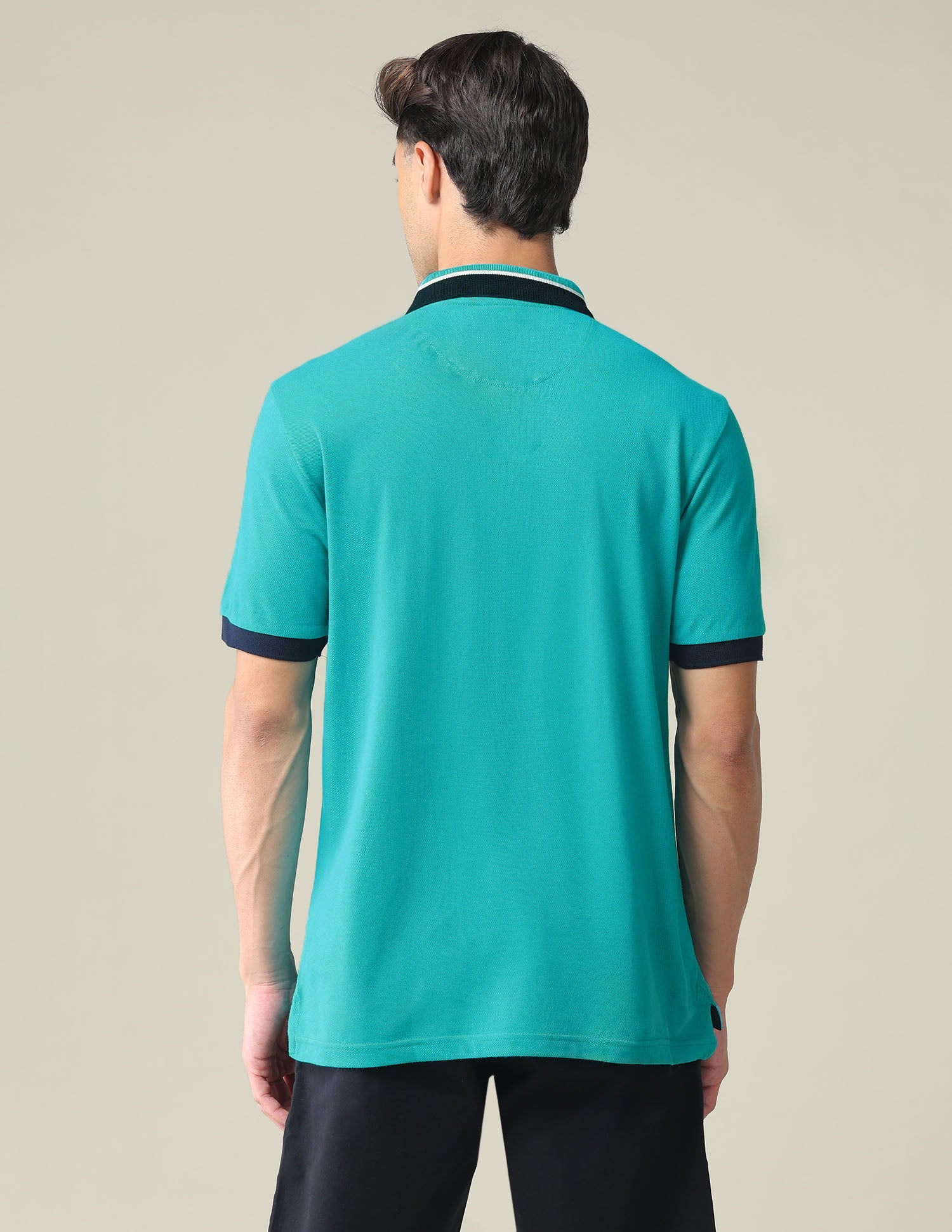 Branded Collar Pique Polo Shirt - Image 5