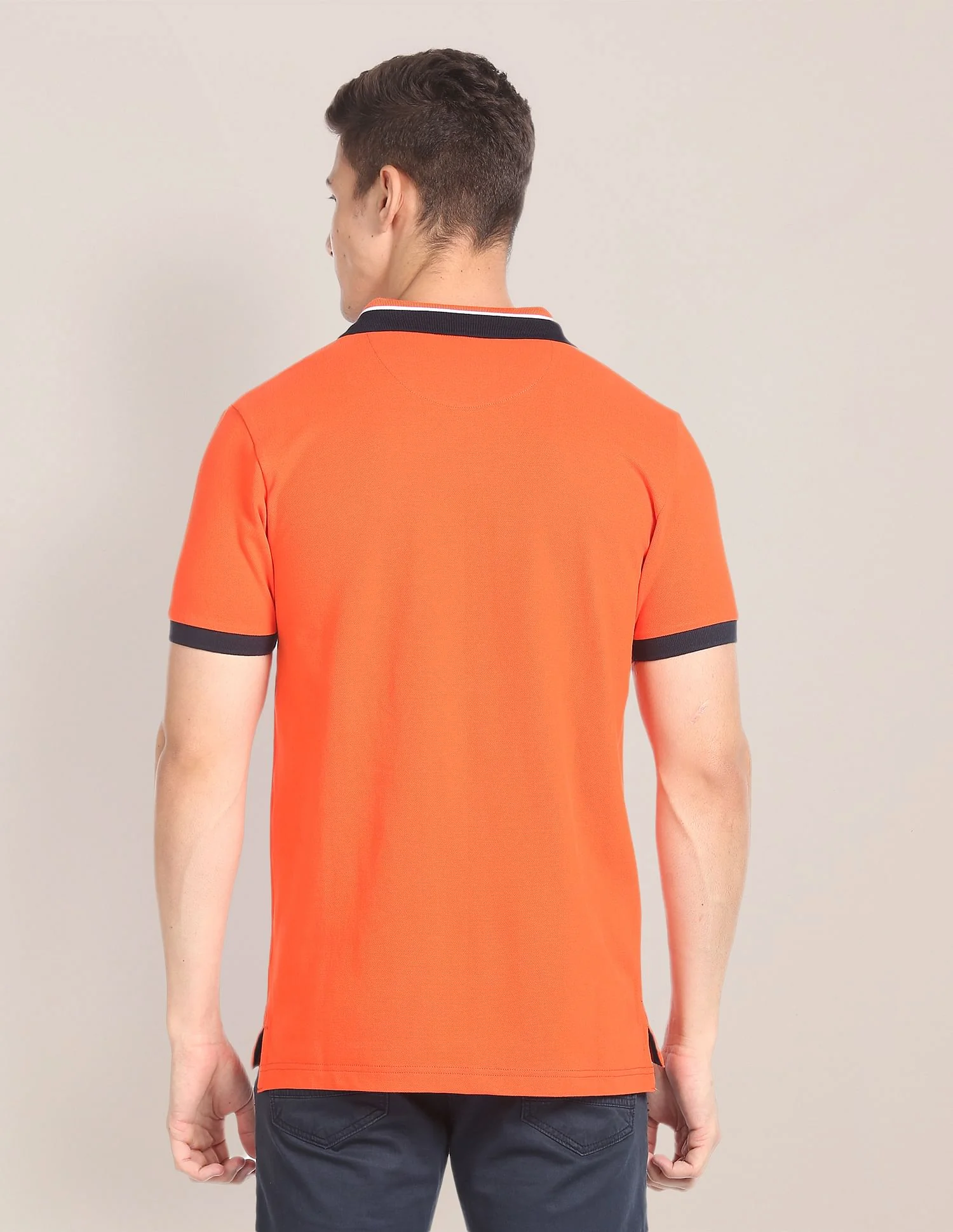 Branded Collar Pique Polo Shirt - Image 5