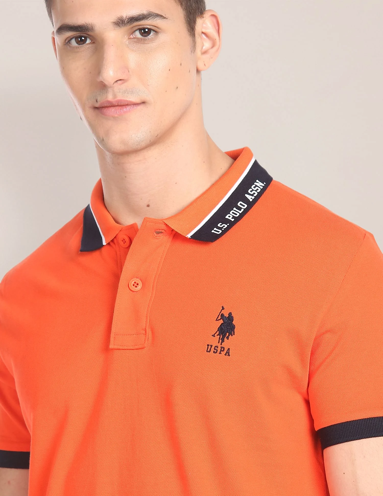 Branded Collar Pique Polo Shirt - Image 7