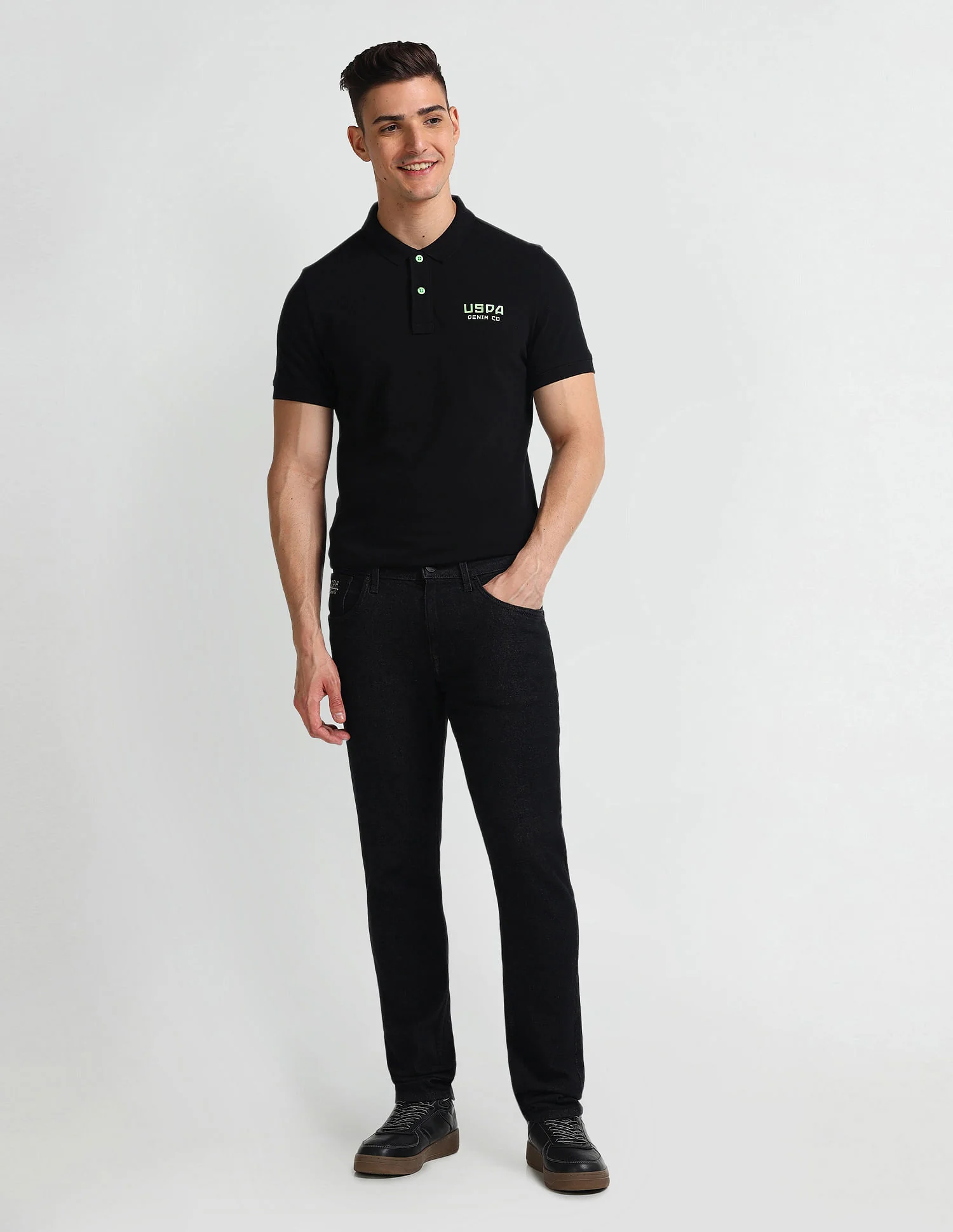 Brandon Slim Tapered Black Jeans - Image 3