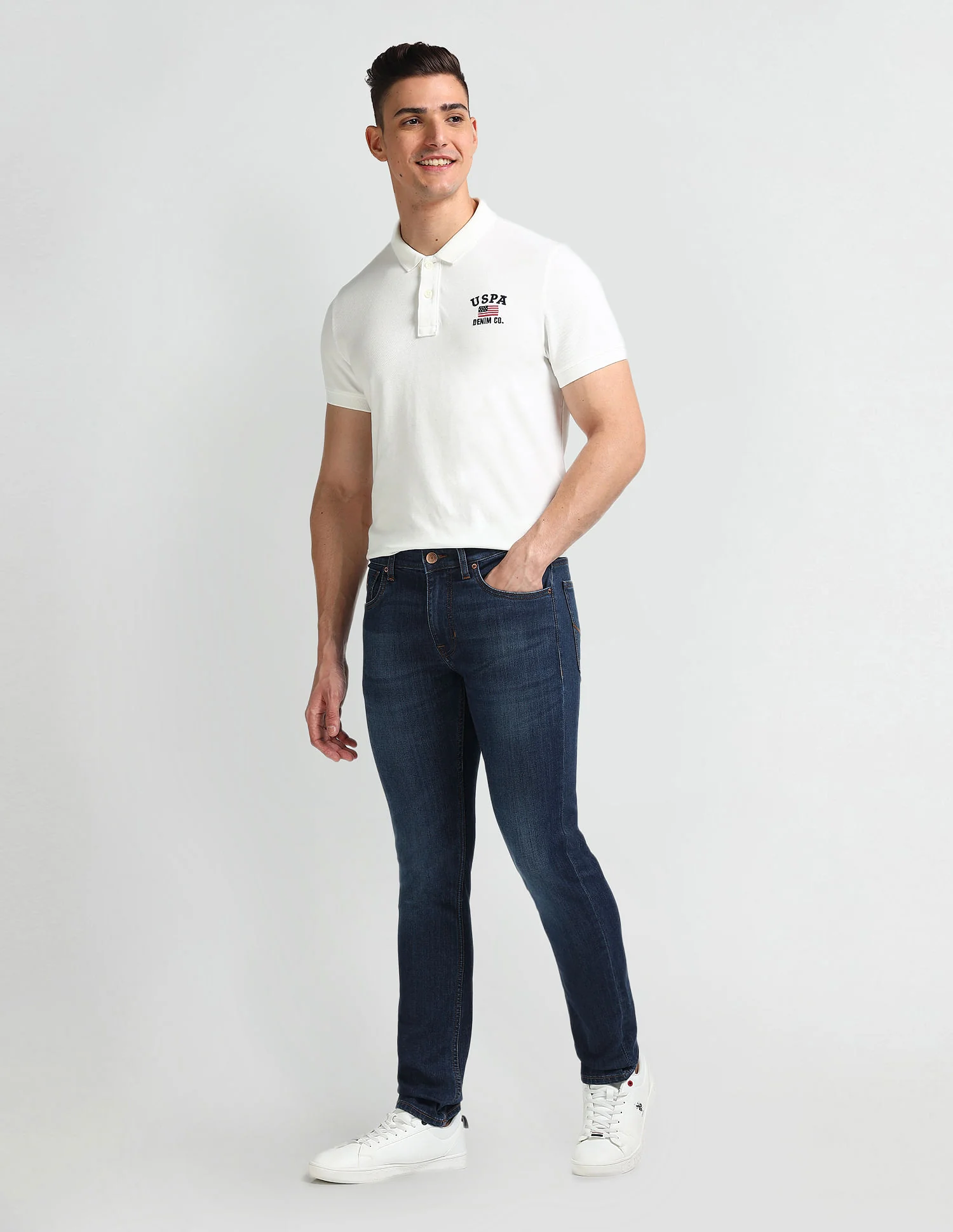 Brandon Slim Tapered Blue Jeans - Image 3