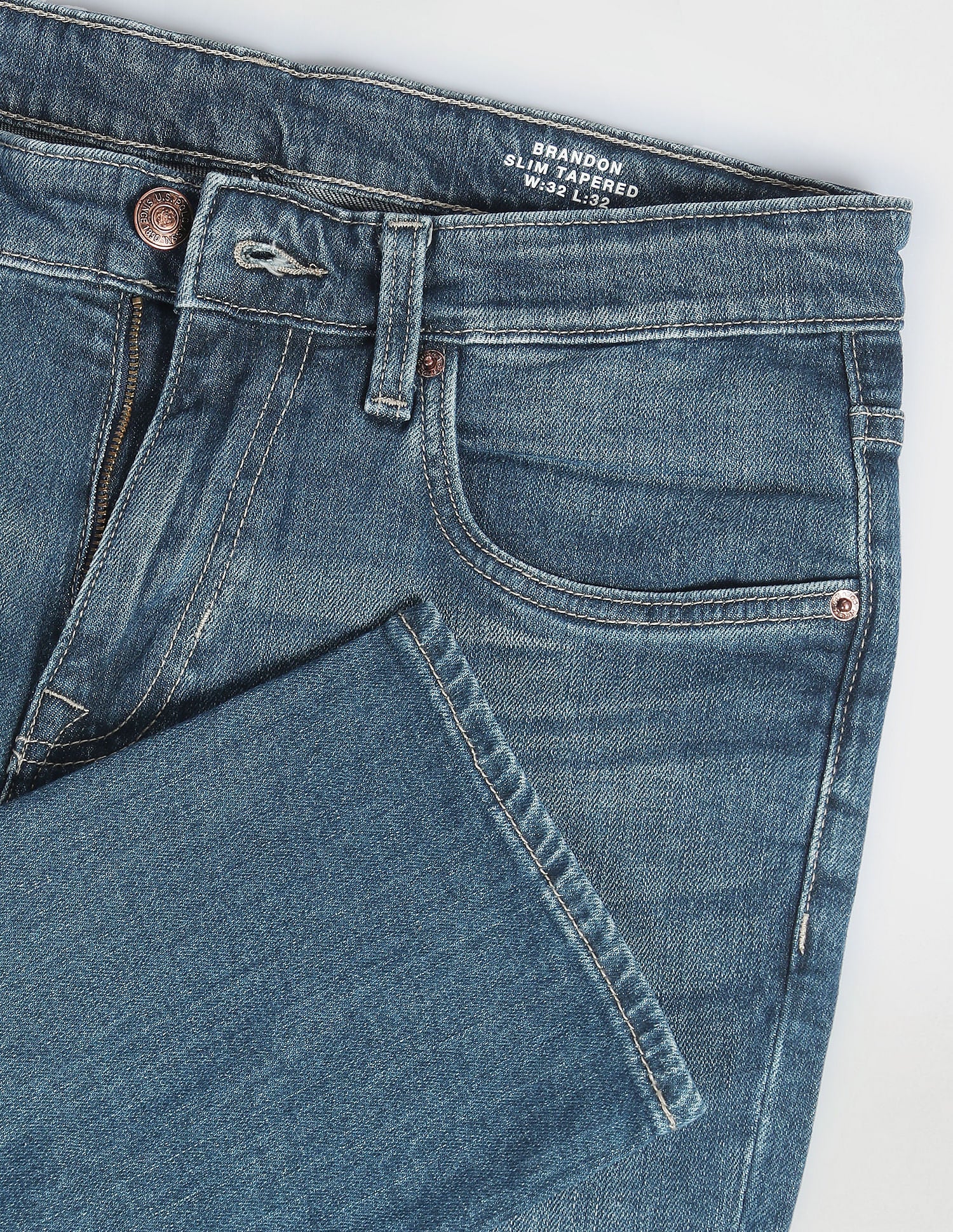 Brandon Slim Tapered Fit Blue Jeans - Image 2
