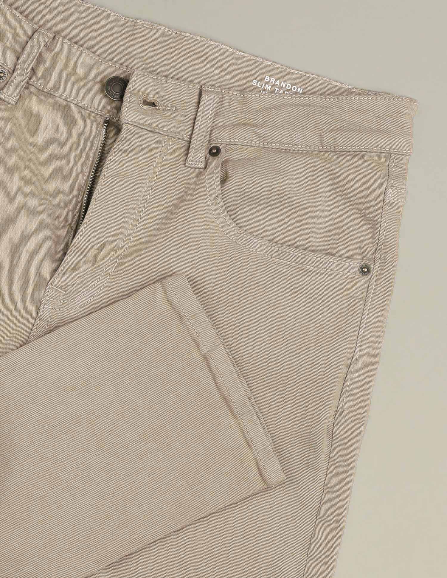 Brandon Slim Tapered Fit Brown Jeans - Image 2