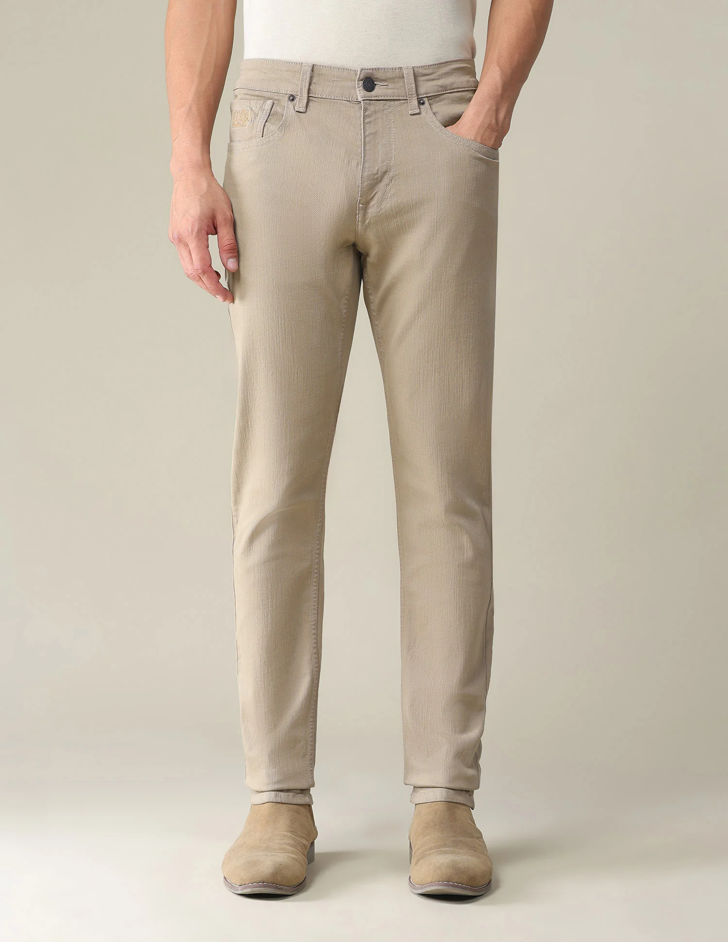 Brandon Slim Tapered Fit Brown Jeans - Image 6