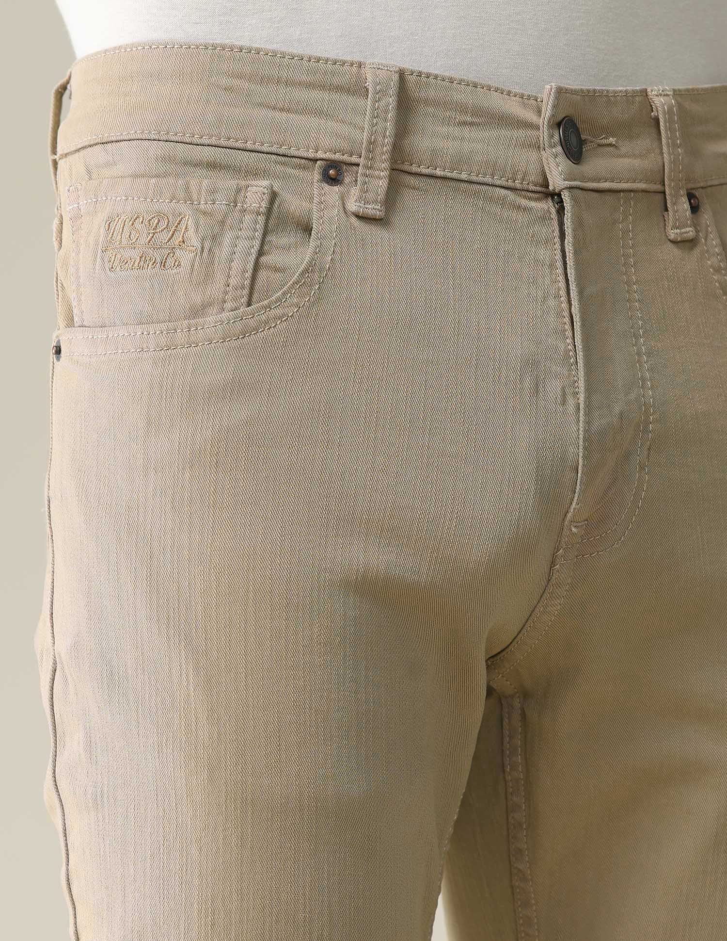 Brandon Slim Tapered Fit Brown Jeans - Image 7