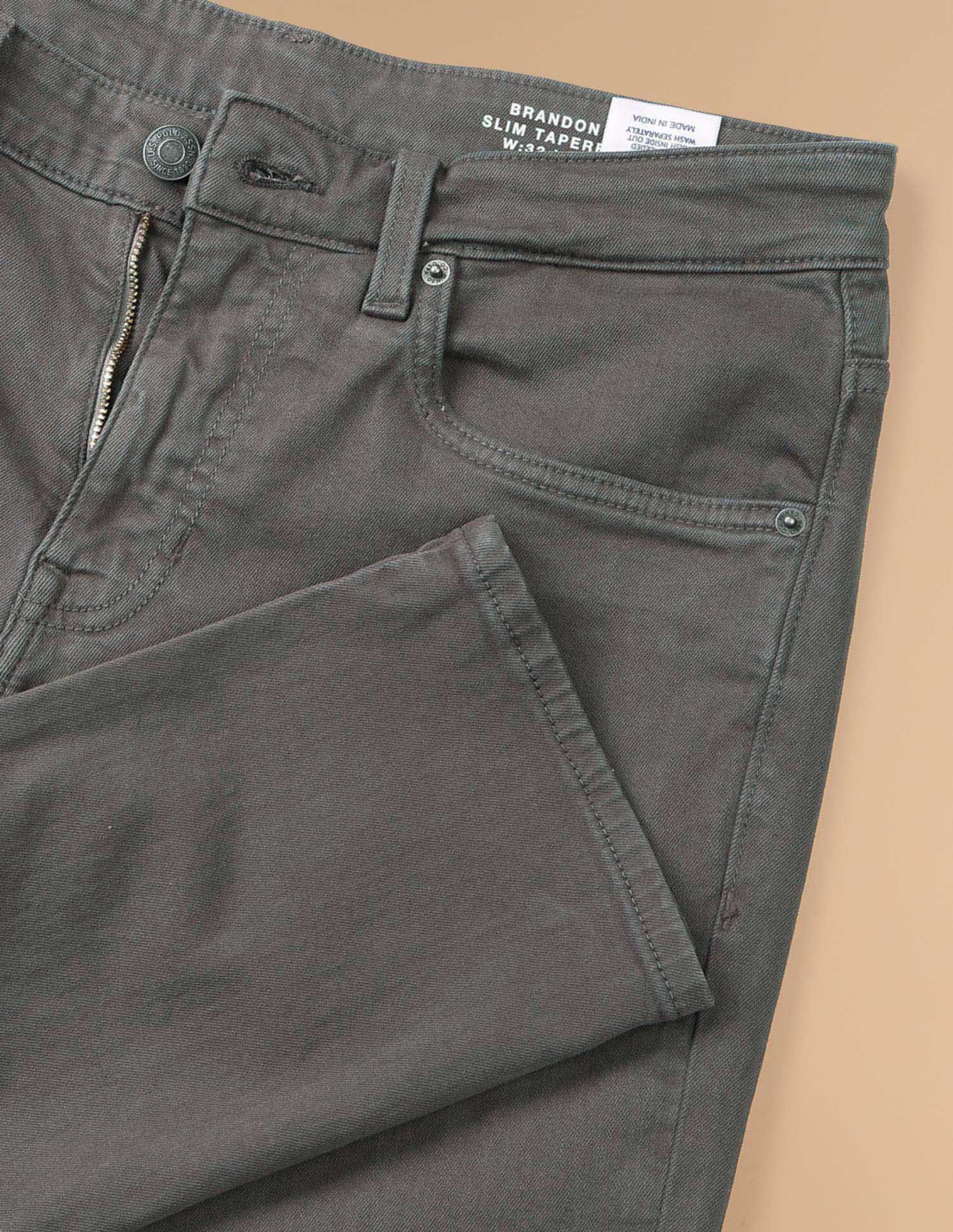 Brandon Slim Tapered Fit Green Jeans - Image 2