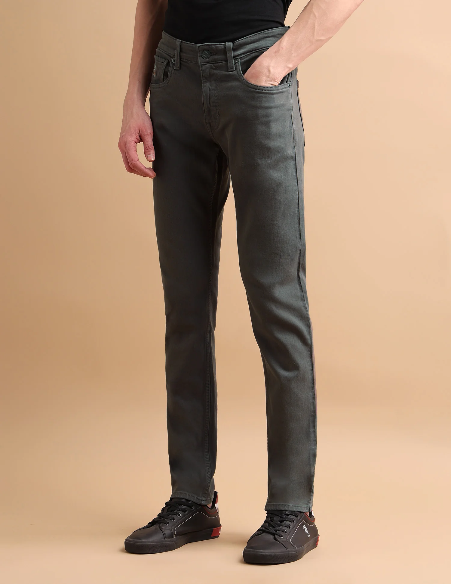 Brandon Slim Tapered Fit Green Jeans - Image 4