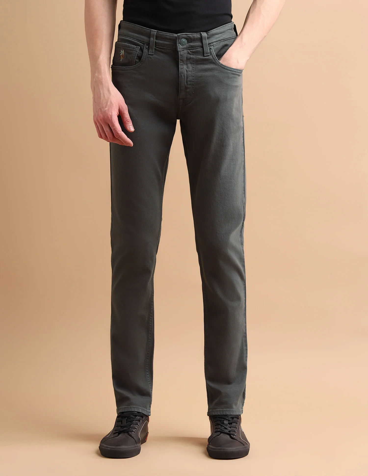 Brandon Slim Tapered Fit Green Jeans - Image 6