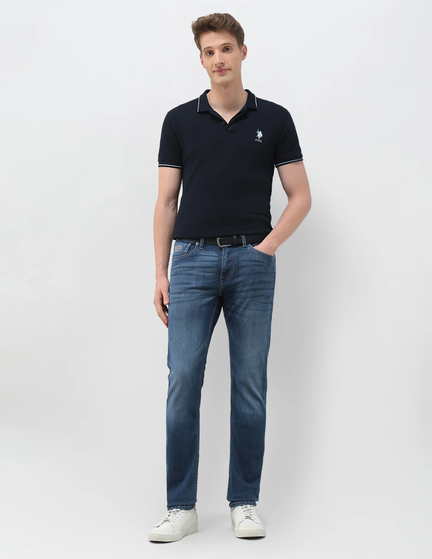 Brandon Slim Tapered Fit Stone Wash Jeans - Image 3