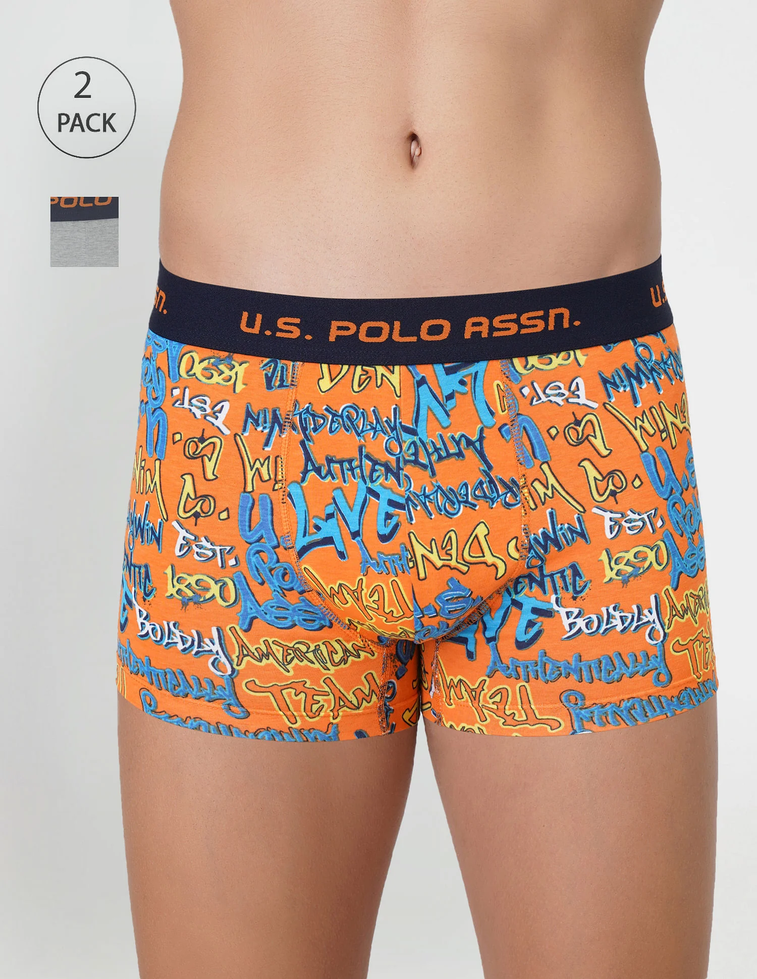 Brushed Elastic Cotton Stretch IYAK Trunks - Pack Of 2