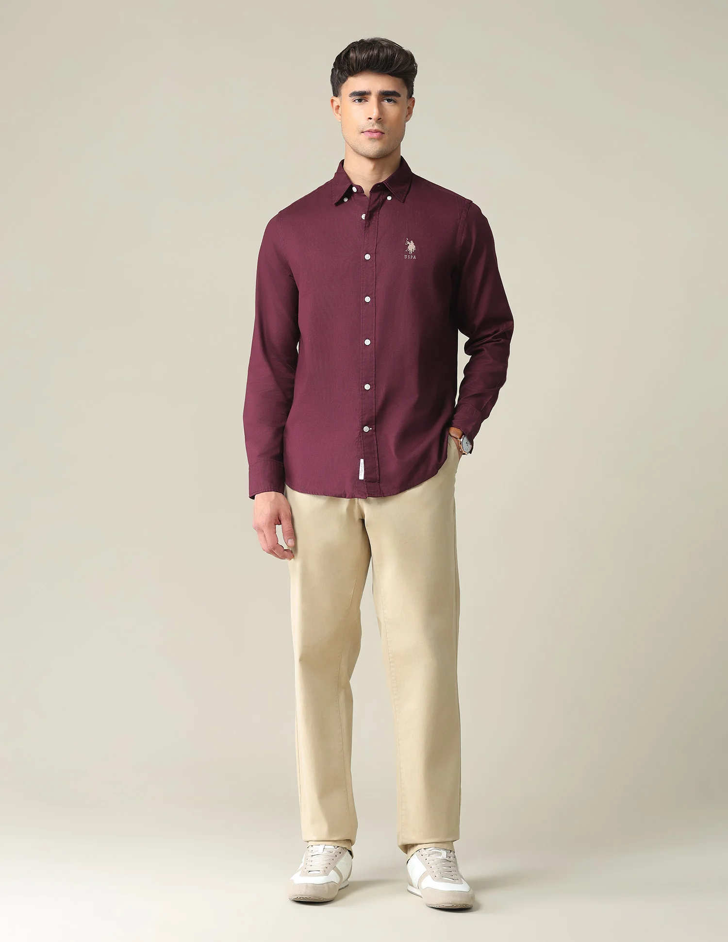 Button Down Collar Cotton Shirt - Image 3