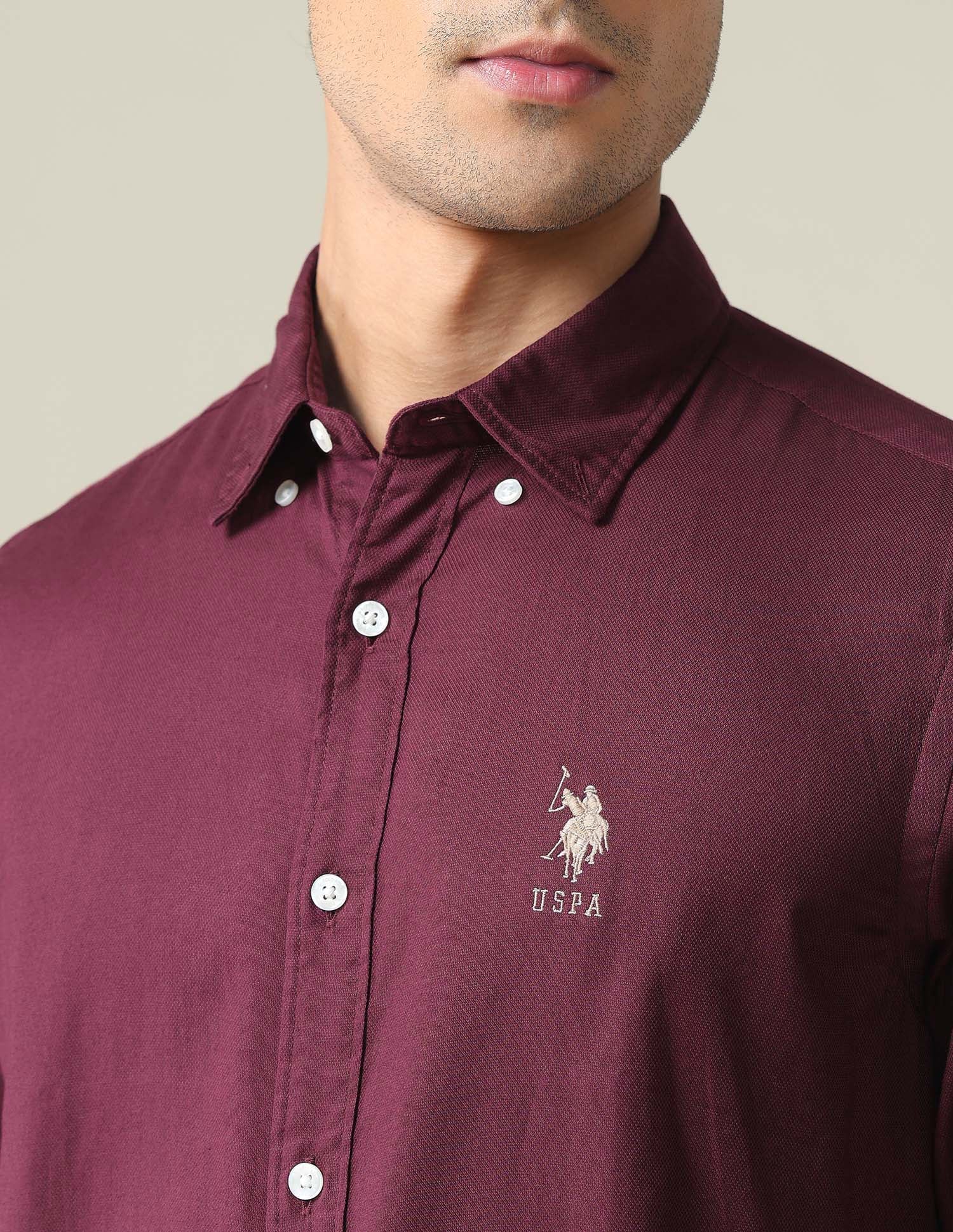 Button Down Collar Cotton Shirt - Image 7