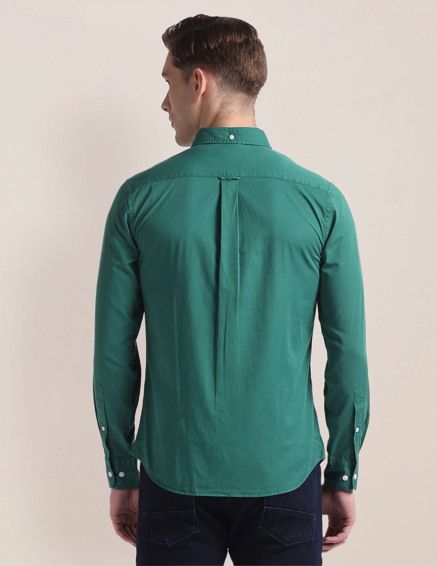 Button Down Collar Dyed Shirt - Image 5