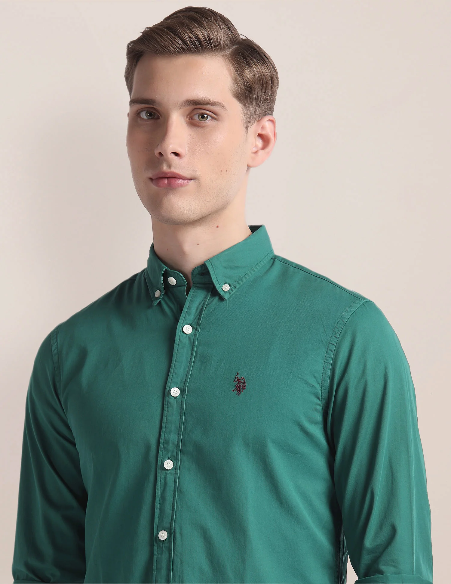 Button Down Collar Dyed Shirt - Image 7
