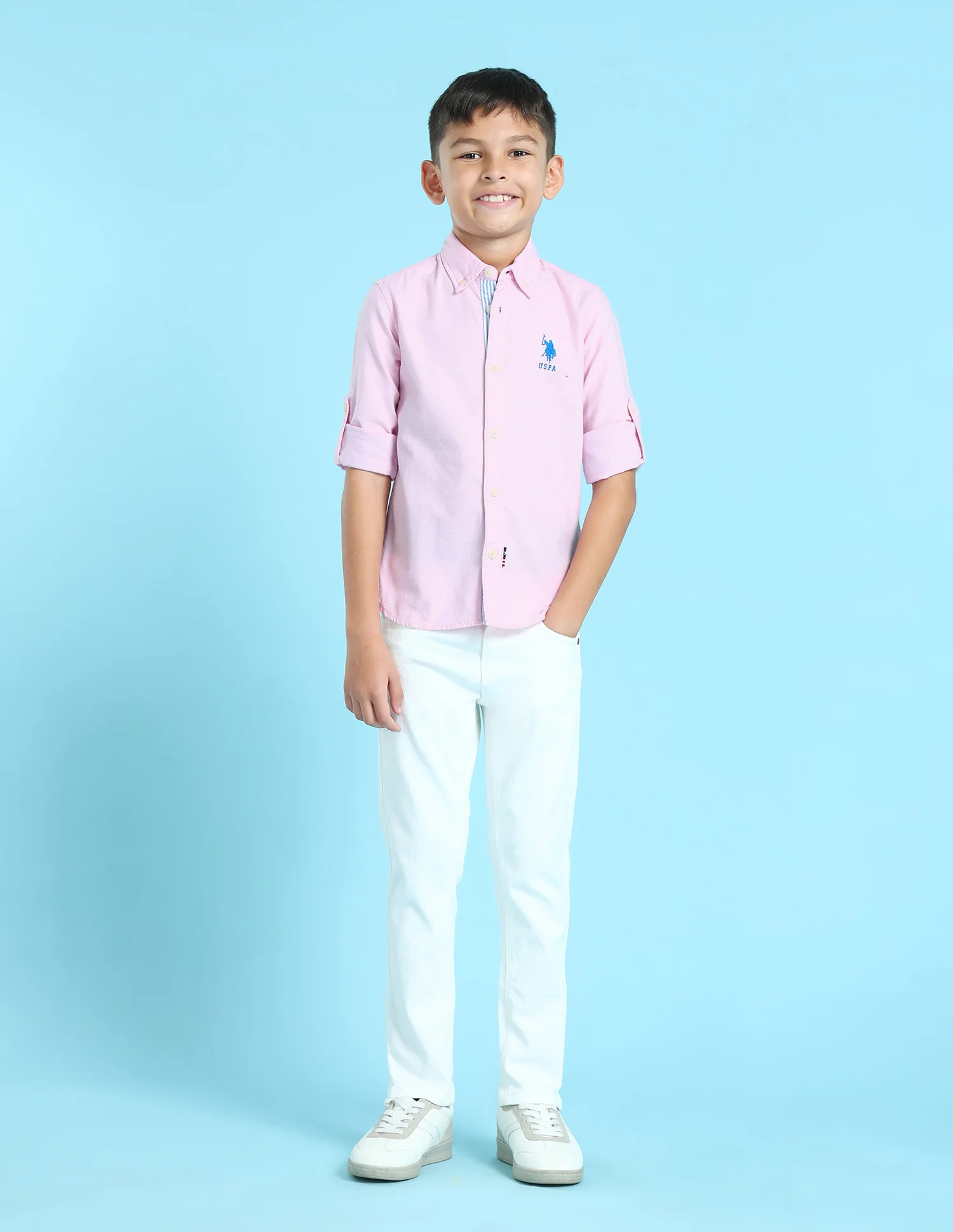 Button Down Collar Solid Casual Shirt - Image 3