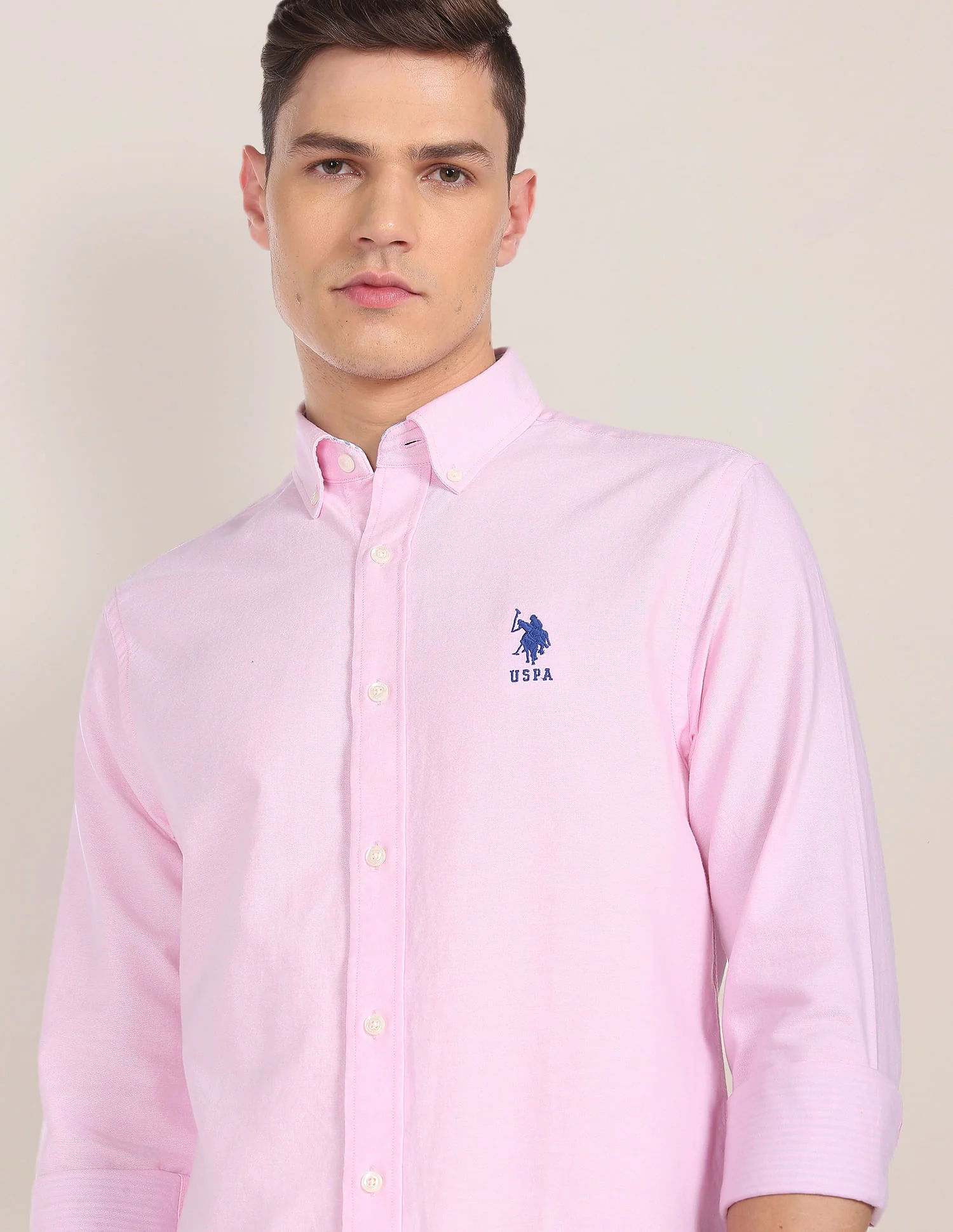 Button Down Collar Solid Casual Shirt - Image 6
