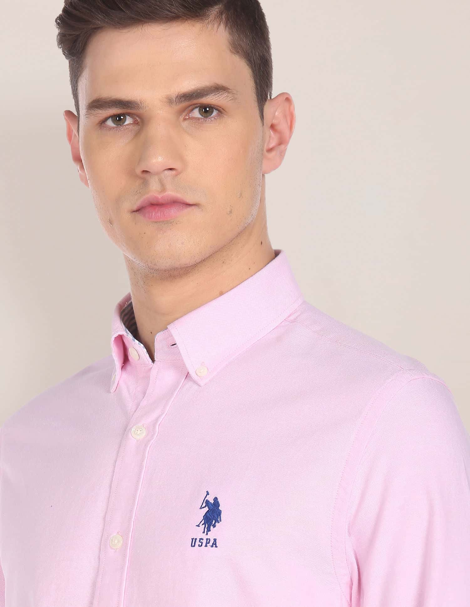 Button Down Collar Solid Casual Shirt - Image 7