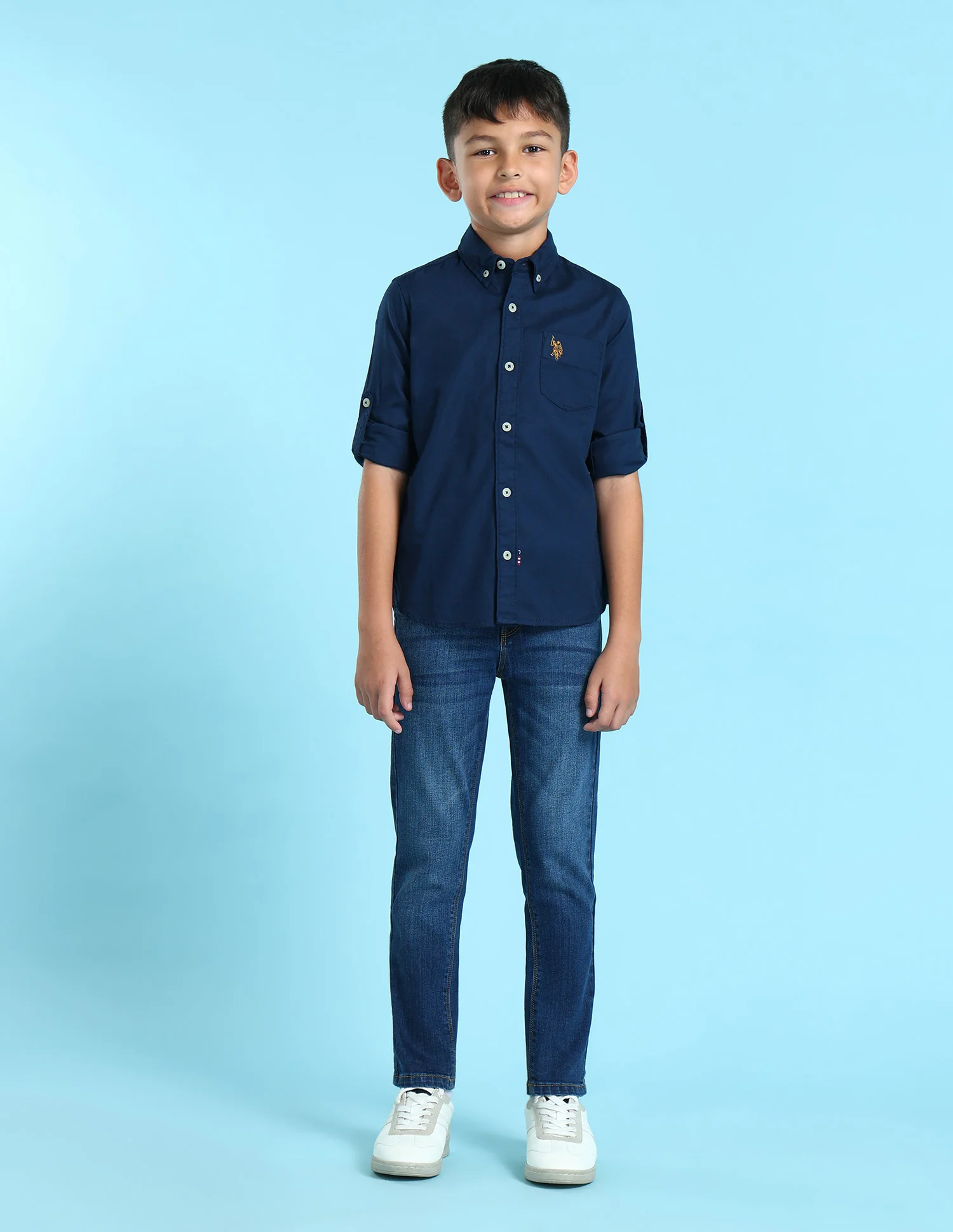 Button Down Collar Solid Shirt - Image 3