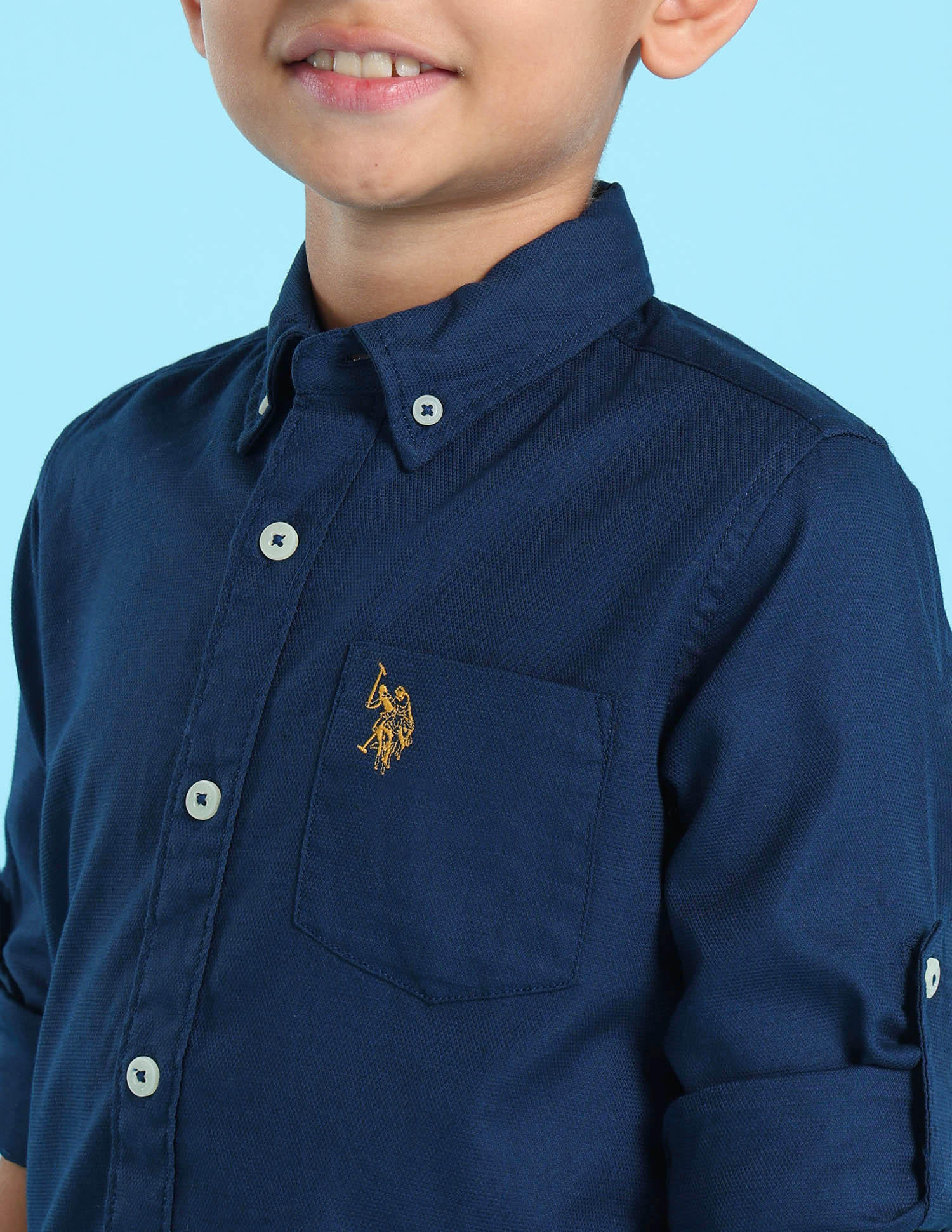 Button Down Collar Solid Shirt - Image 5