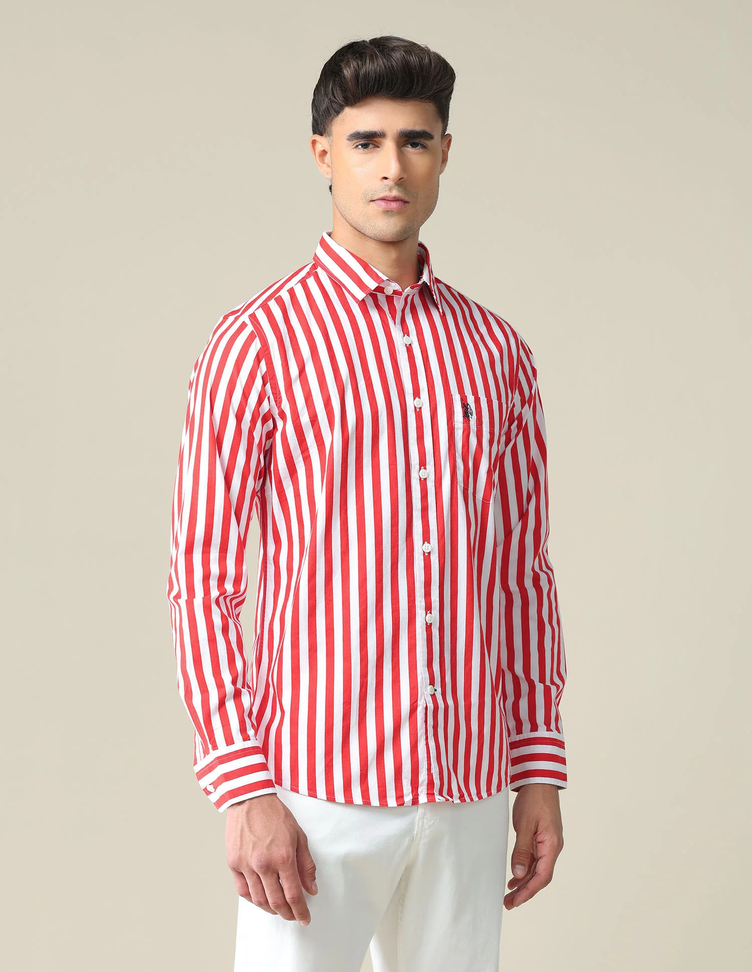 Chest Pocket Vertical Stripe Shirt - Image 4
