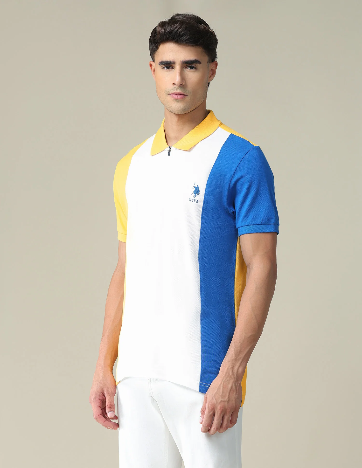 Colour Block Cotton Polo Shirt - Image 4