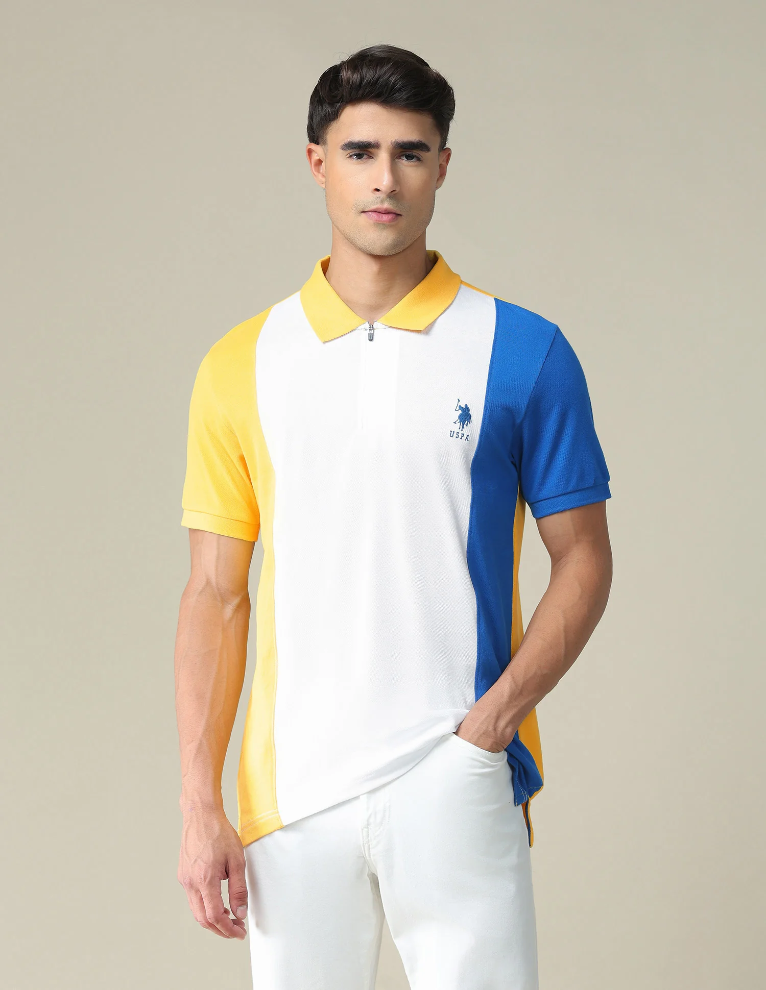 Colour Block Cotton Polo Shirt - Image 6