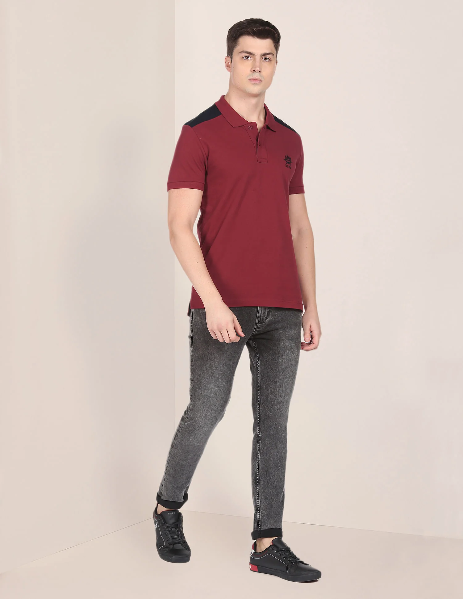 Colour Block Cotton Polo Shirt - Image 3