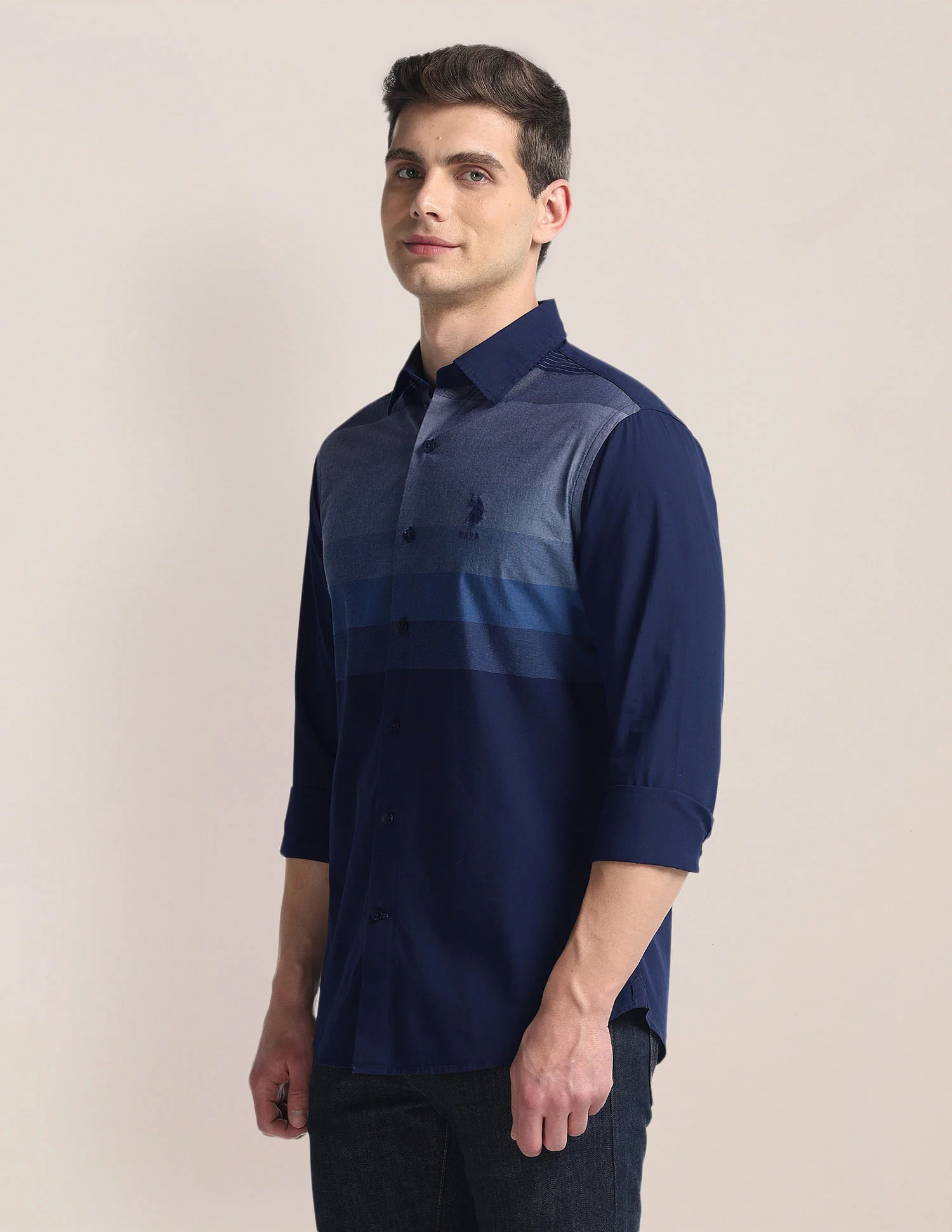 Colour Block Cotton Shirt - Image 4