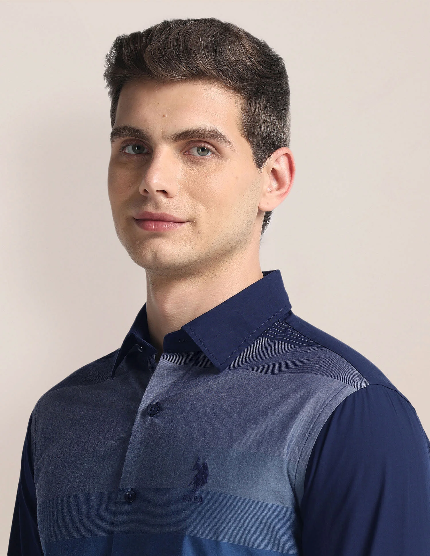 Colour Block Cotton Shirt - Image 7