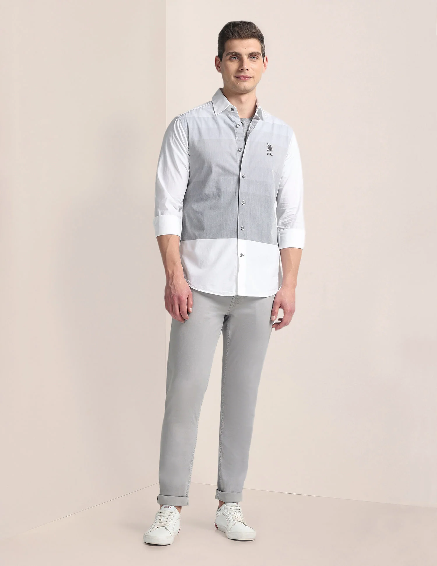 Colour Block Cotton Shirt - Image 3