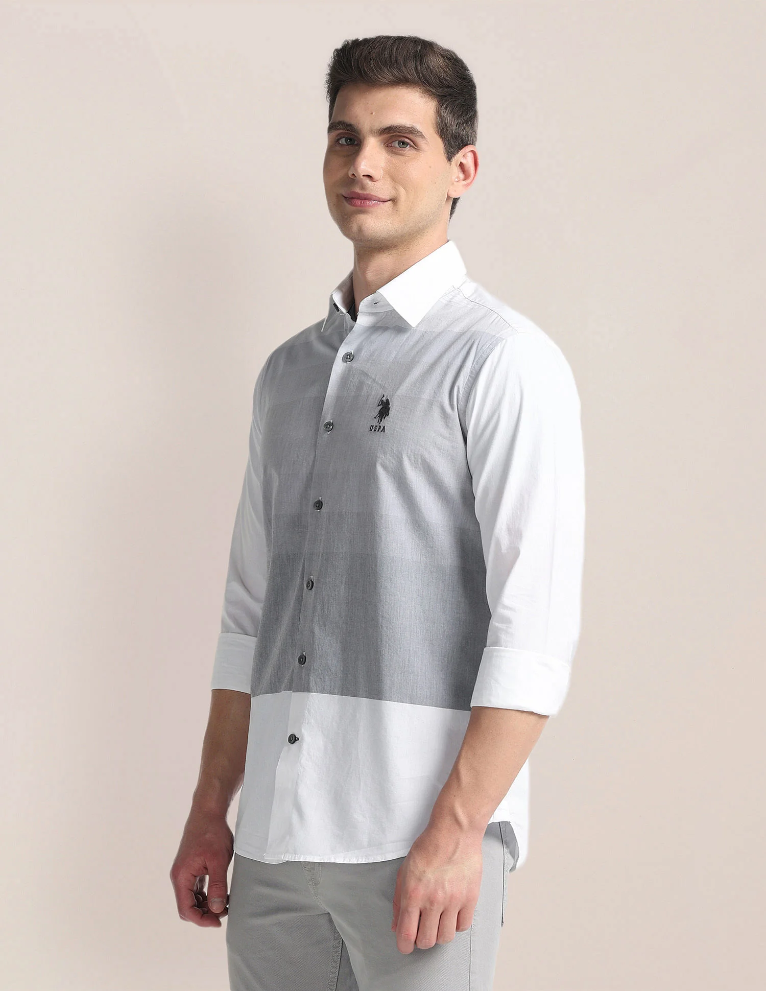 Colour Block Cotton Shirt - Image 4