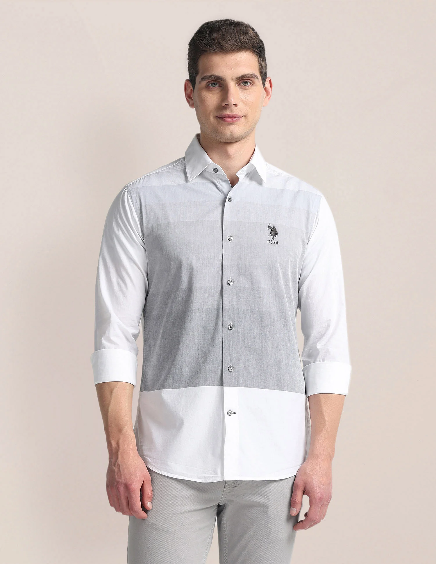 Colour Block Cotton Shirt - Image 6